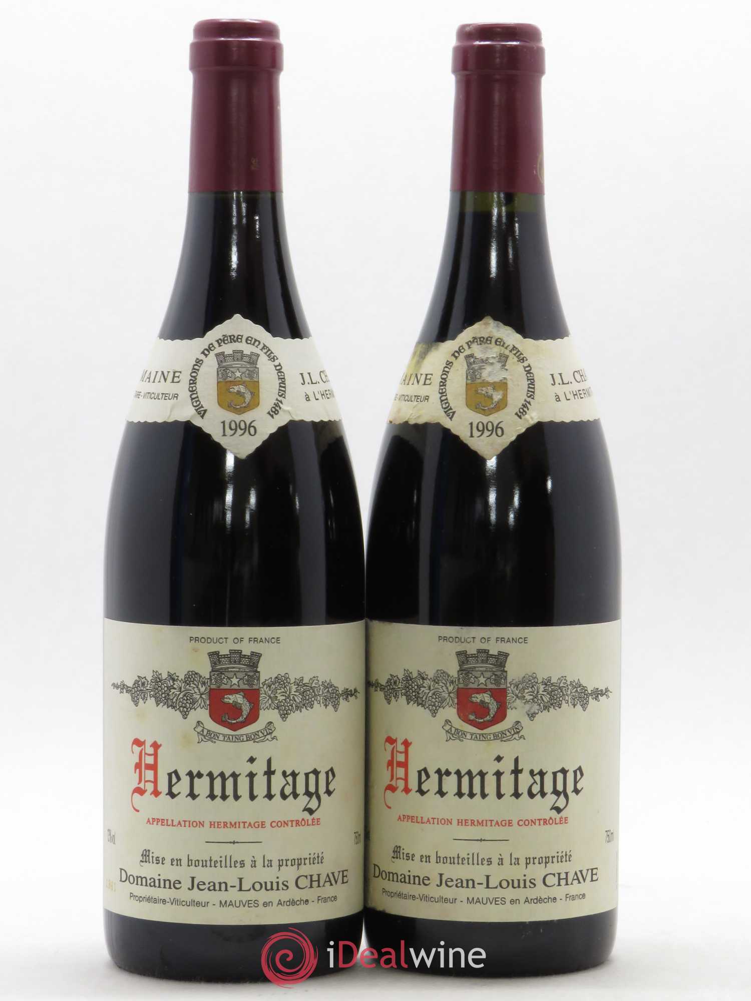 Hermitage Jean-Louis Chave 1996 - Lot de 2 bouteilles - 0