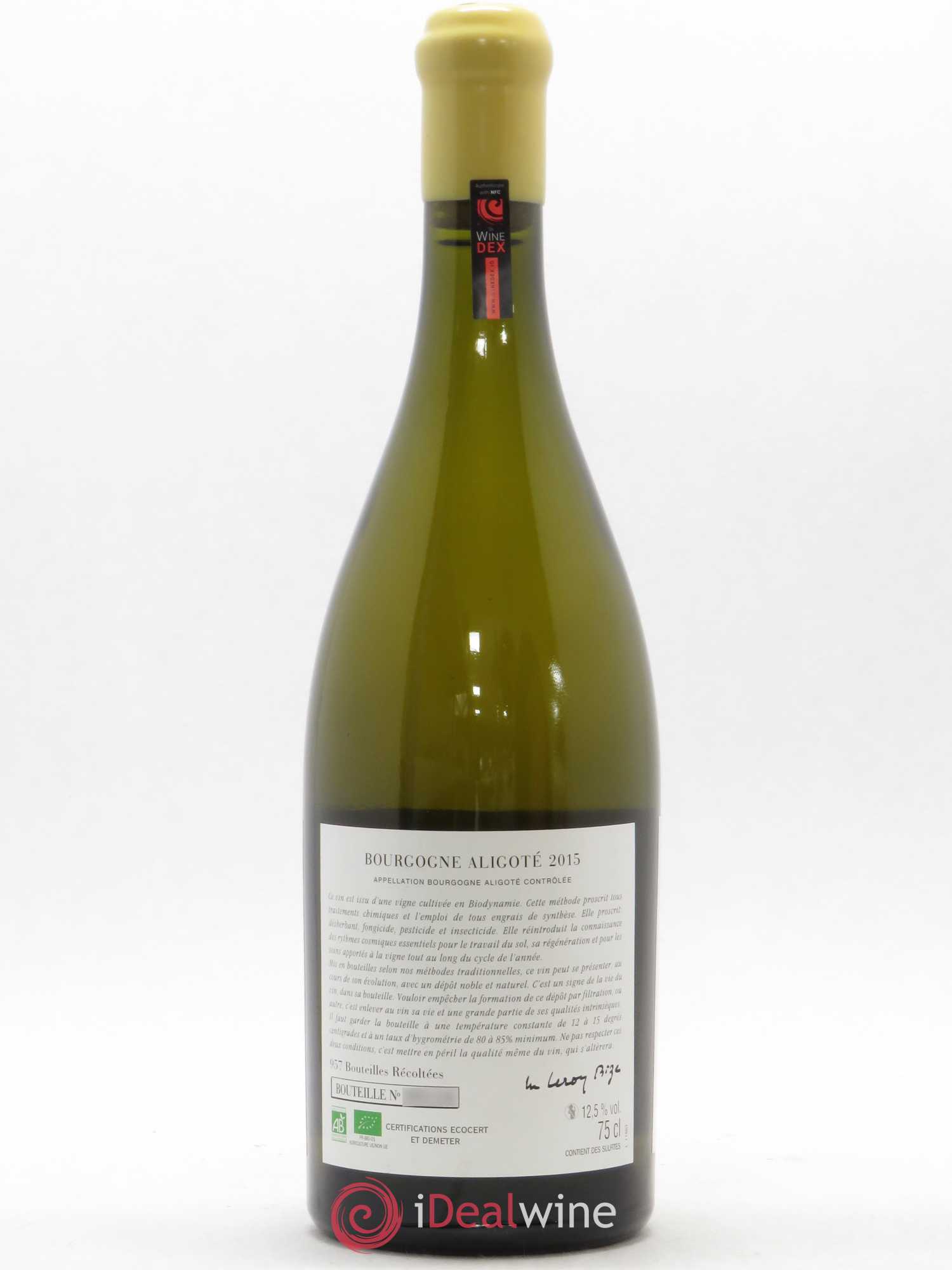 Bourgogne Aligoté Sous Chatelet d'Auvenay (Domaine) 2015 - Lot de 1 bouteille - 1
