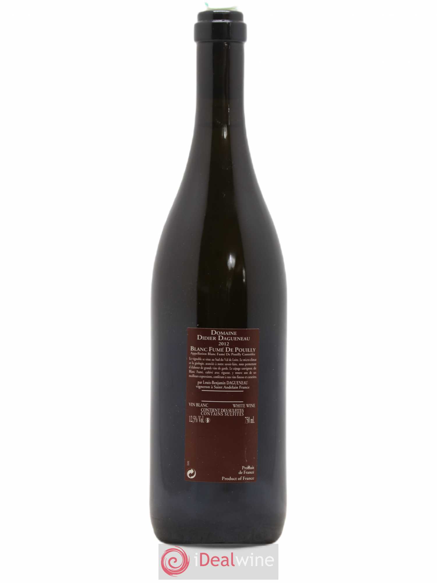 Vin de France (anciennement Pouilly-Fumé) Pur Sang Dagueneau (Domaine Didier - Louis-Benjamin) 2012 - Lot de 1 bouteille - 1
