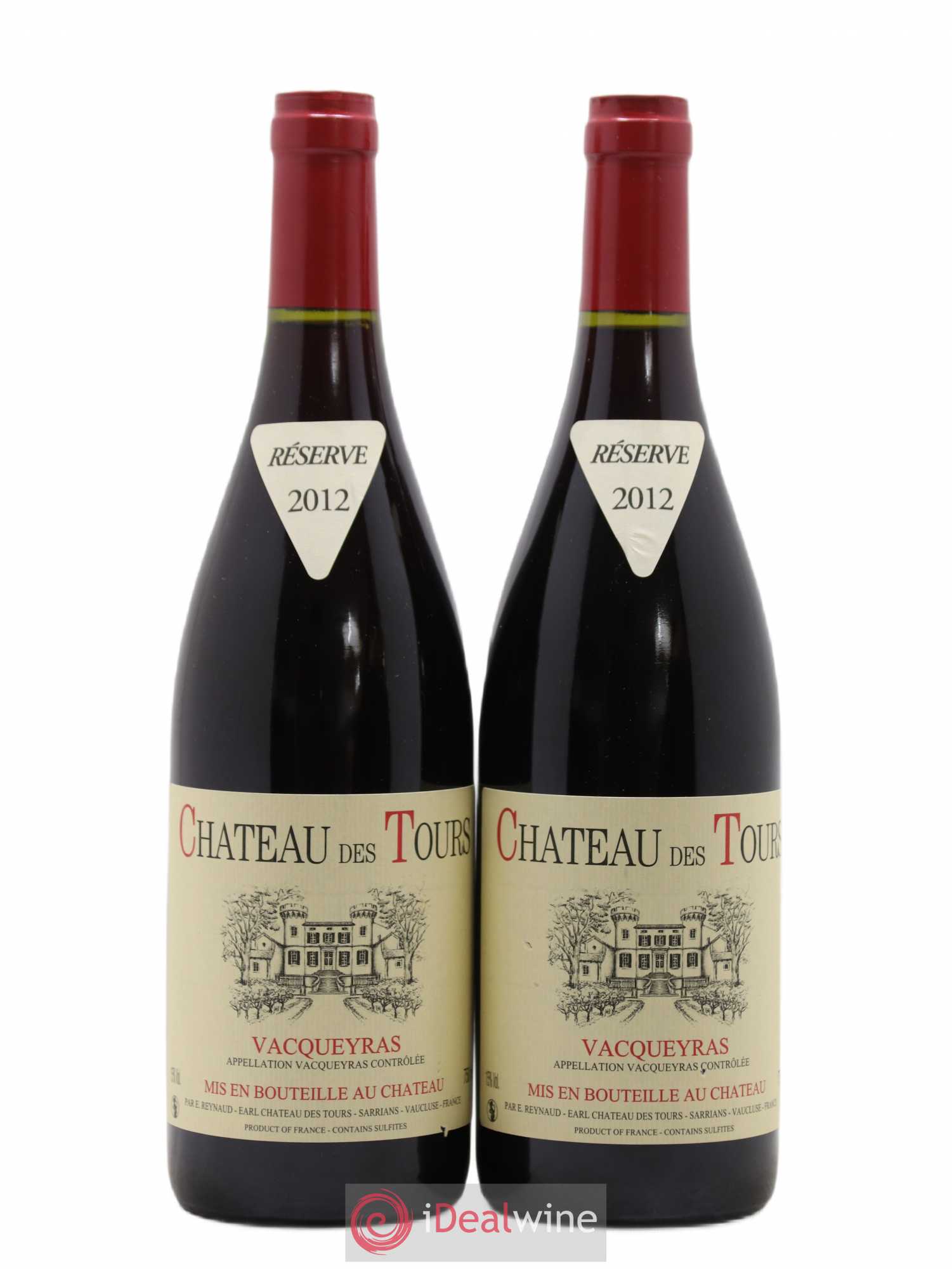 Vacqueyras Château des Tours Emmanuel Reynaud 2012 - Lot de 2 bouteilles - 0