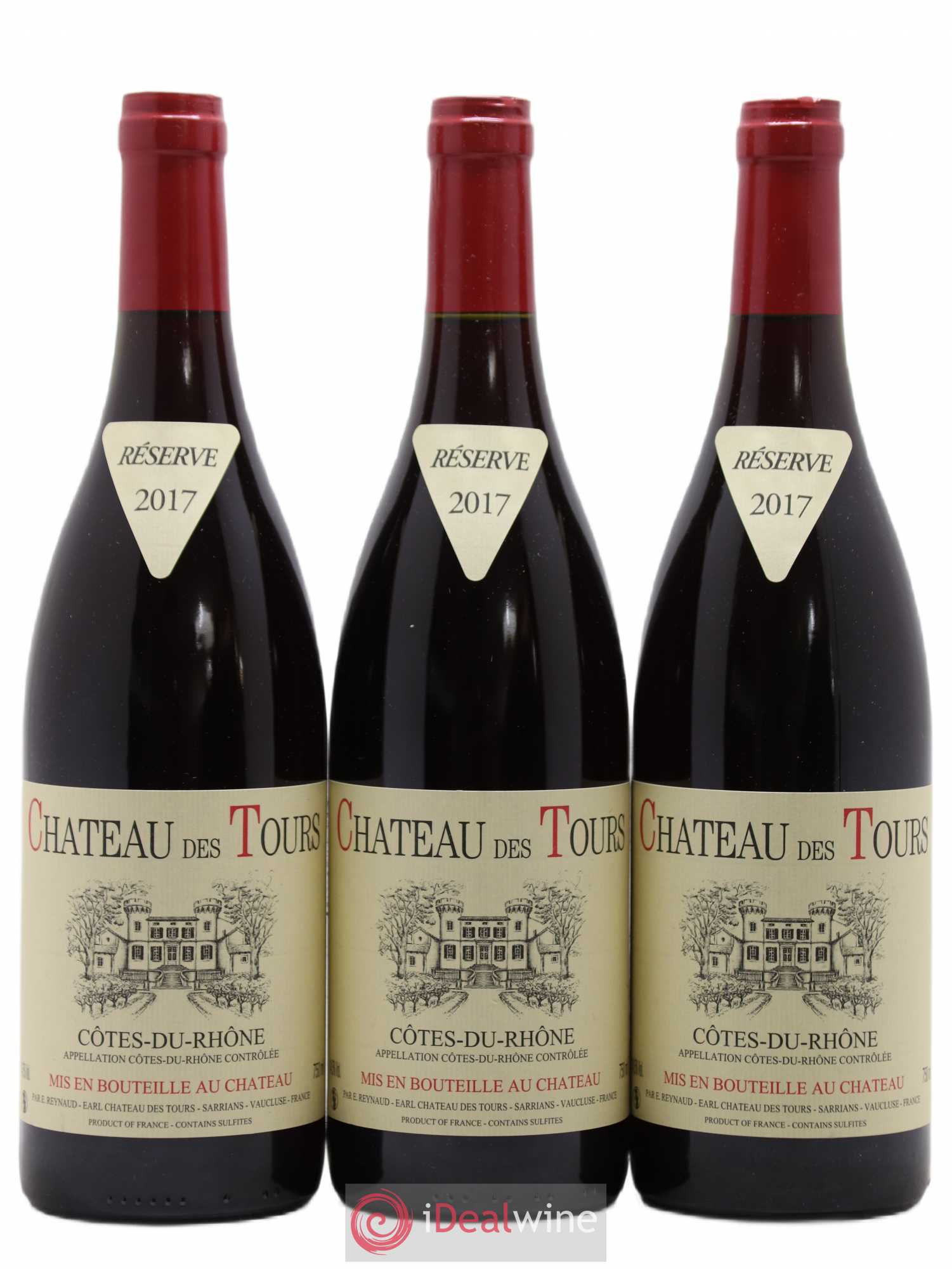 Côtes-du-Rhône Château des Tours Emmanuel Reynaud 2017 - Lot de 3 bouteilles - 0