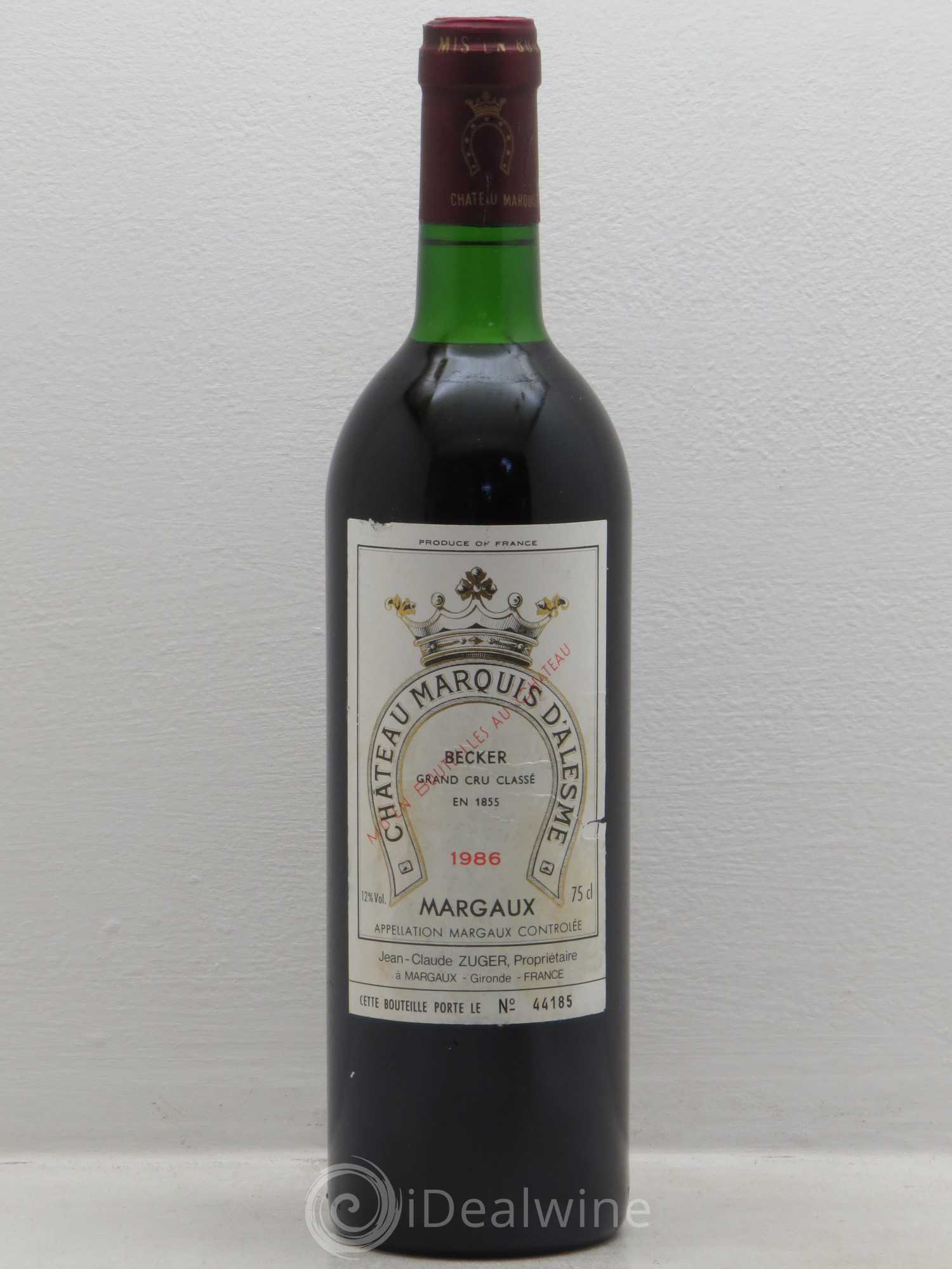 Château Marquis d'Alesme (sans prix de réserve) 1986 - Lot de 1 bouteille - 0