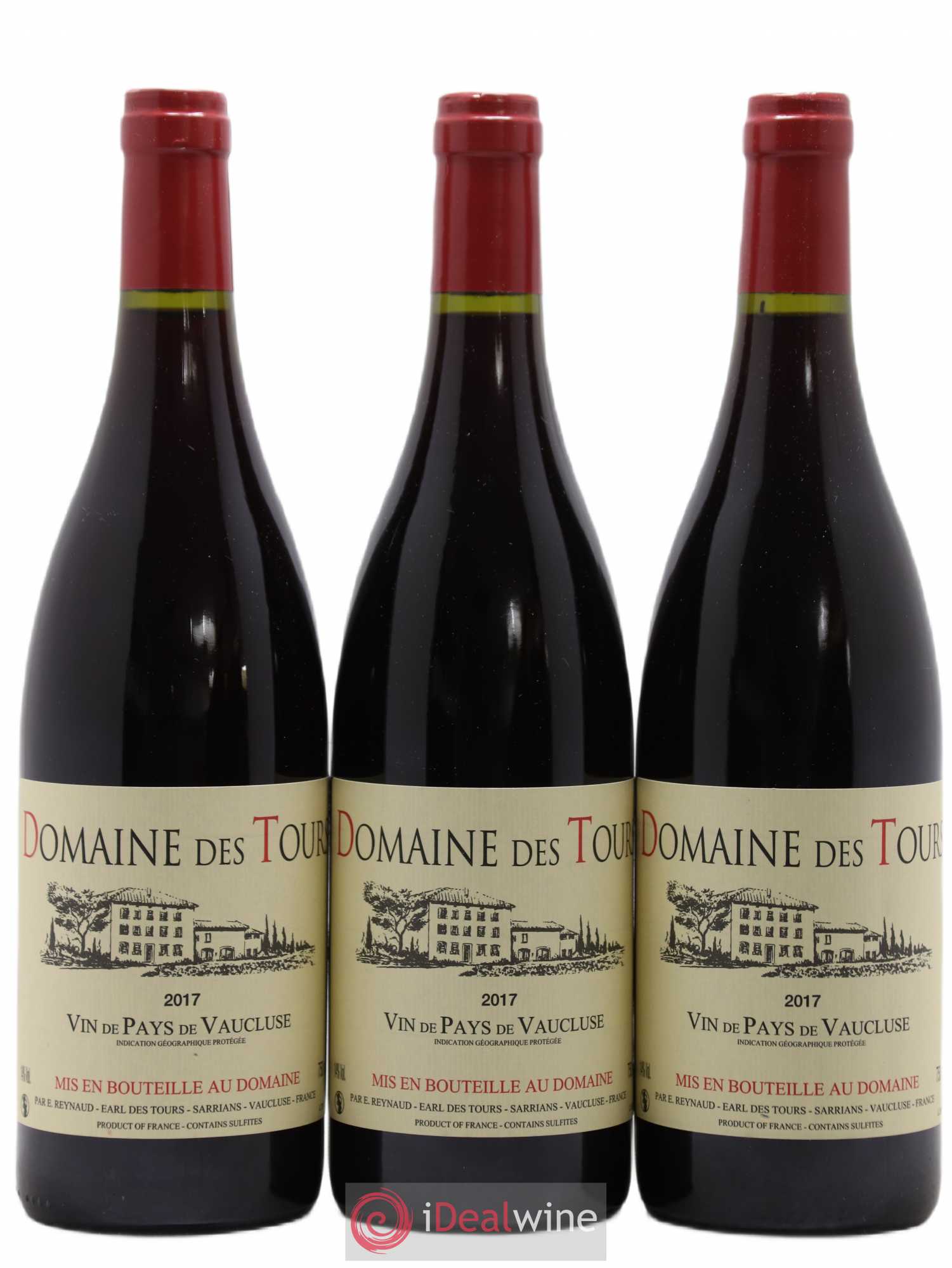 Vaucluse (Vin de Pays de Vaucluse) Domaine des Tours Emmanuel Reynaud 2017 - Lot de 3 bouteilles - 0
