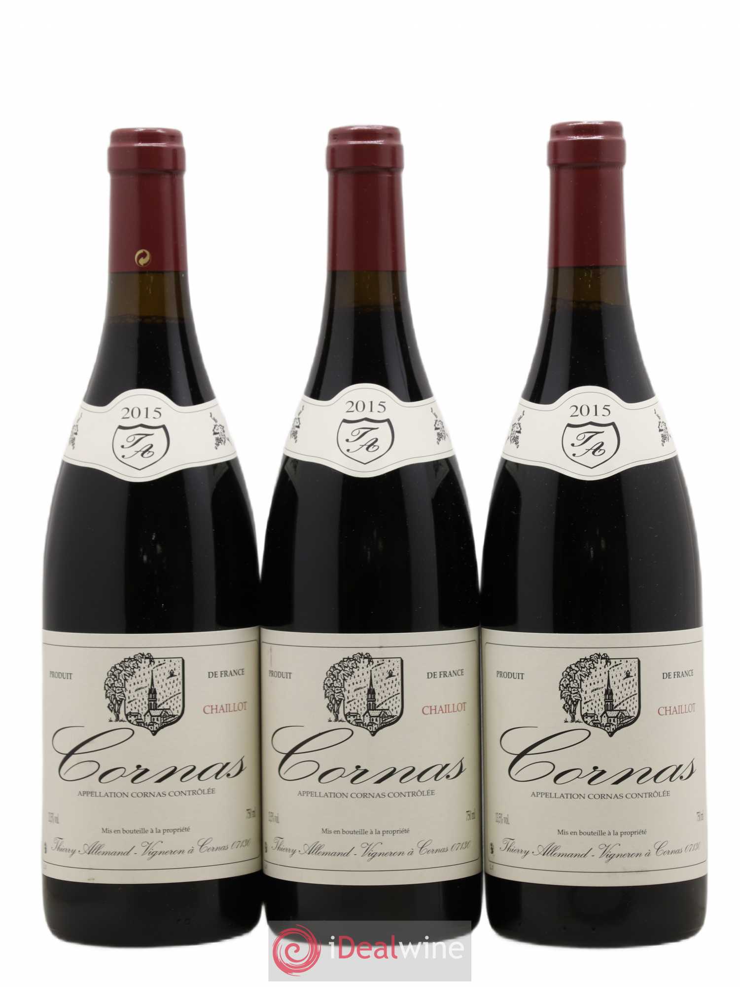 Cornas Chaillot Thierry Allemand 2015 - Lot de 3 bouteilles - 0