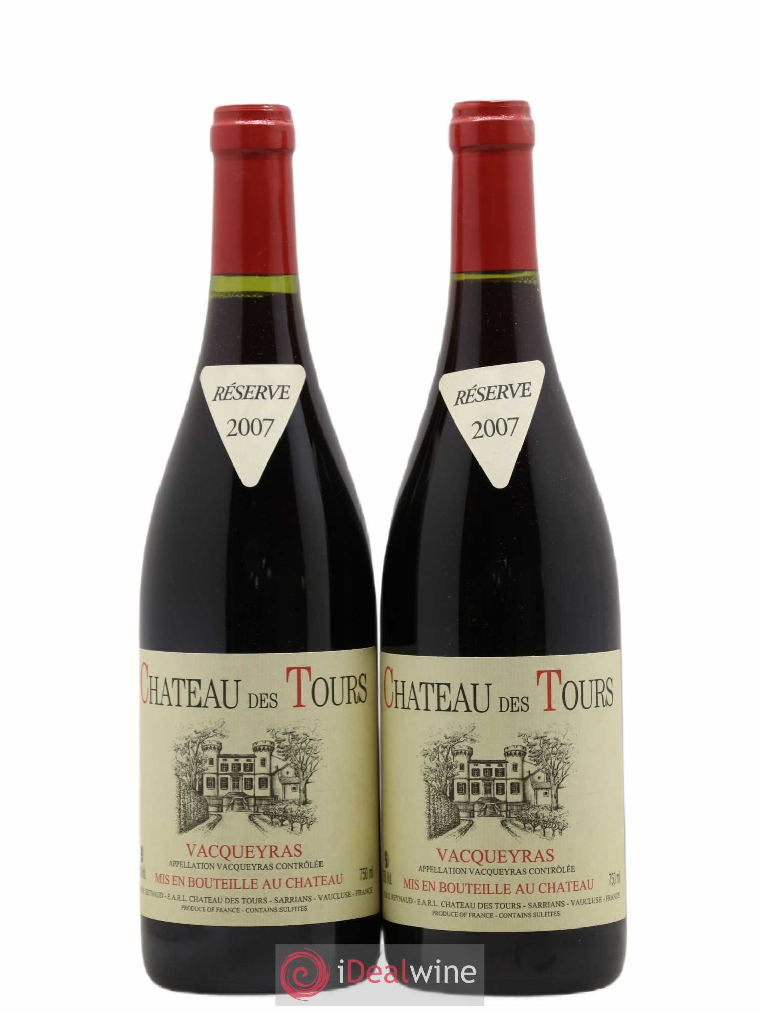 Vacqueyras Château des Tours Emmanuel Reynaud 2007 - Lot de 2 bouteilles - 0