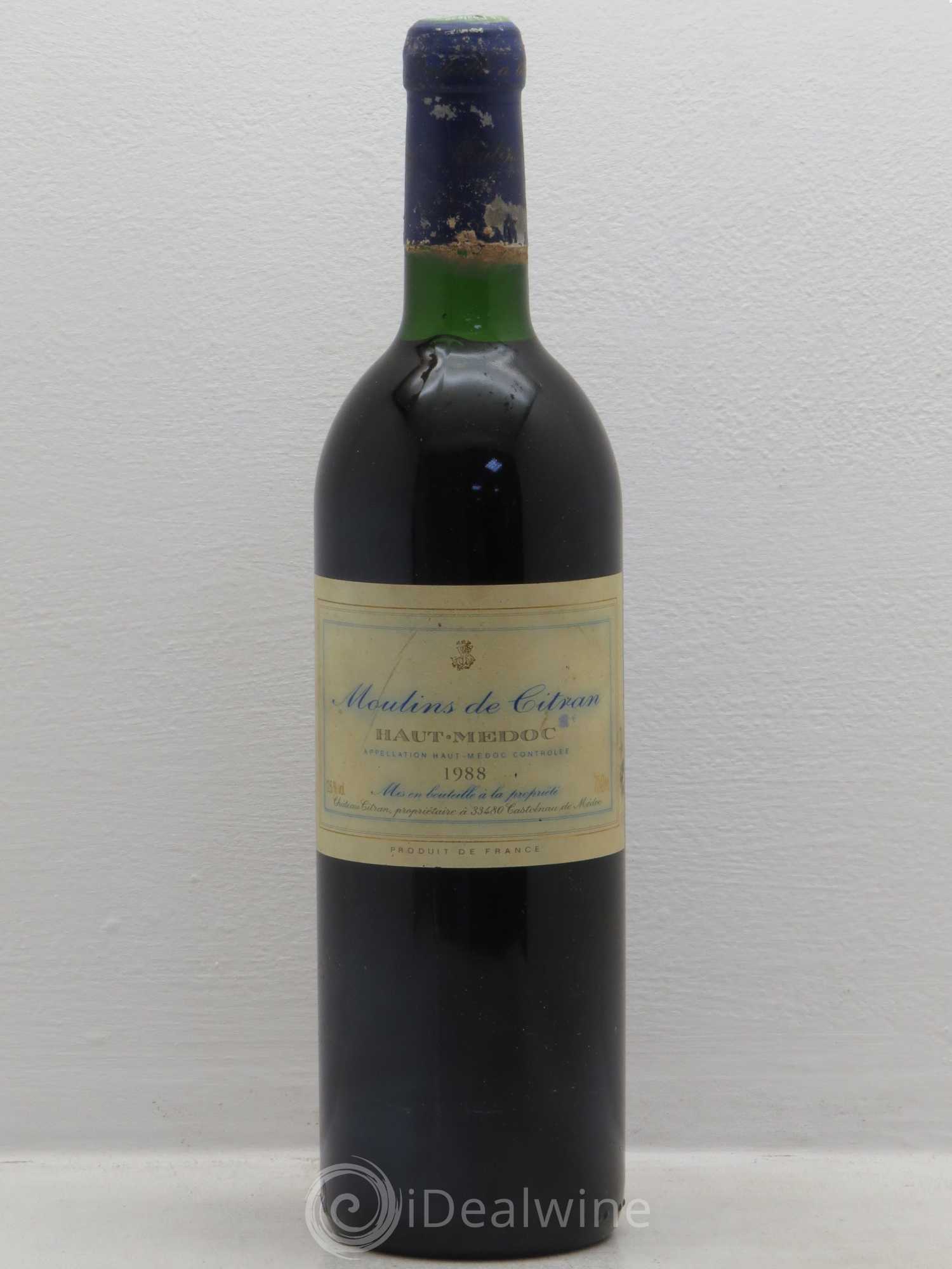 Haut Médoc Moulin de Citran (sans prix de réserve) 1988 - Posten von 1 Flasche - 0