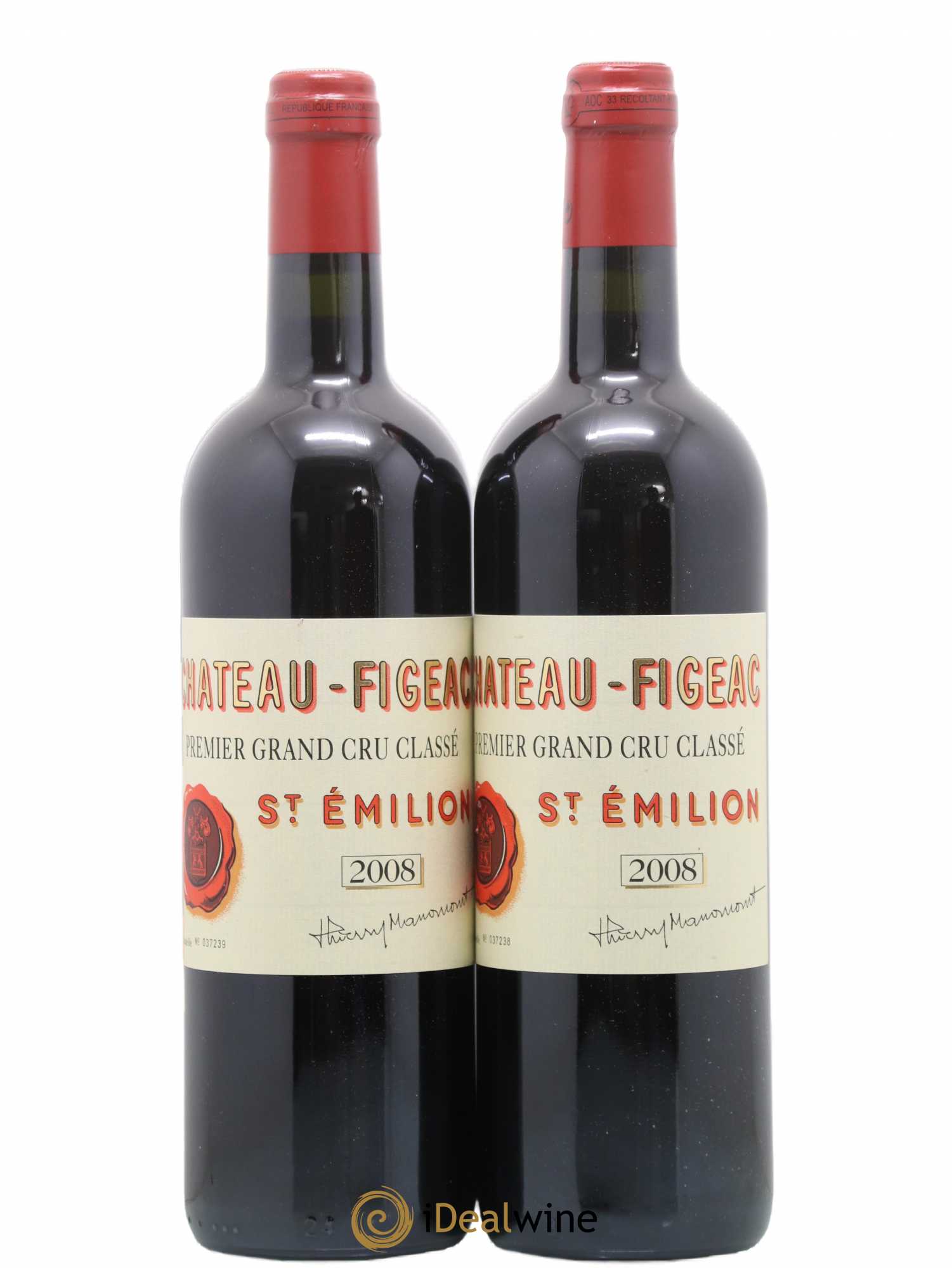 Château Figeac 1er Grand Cru Classé A 2008 - Lot de 2 bouteilles - 0
