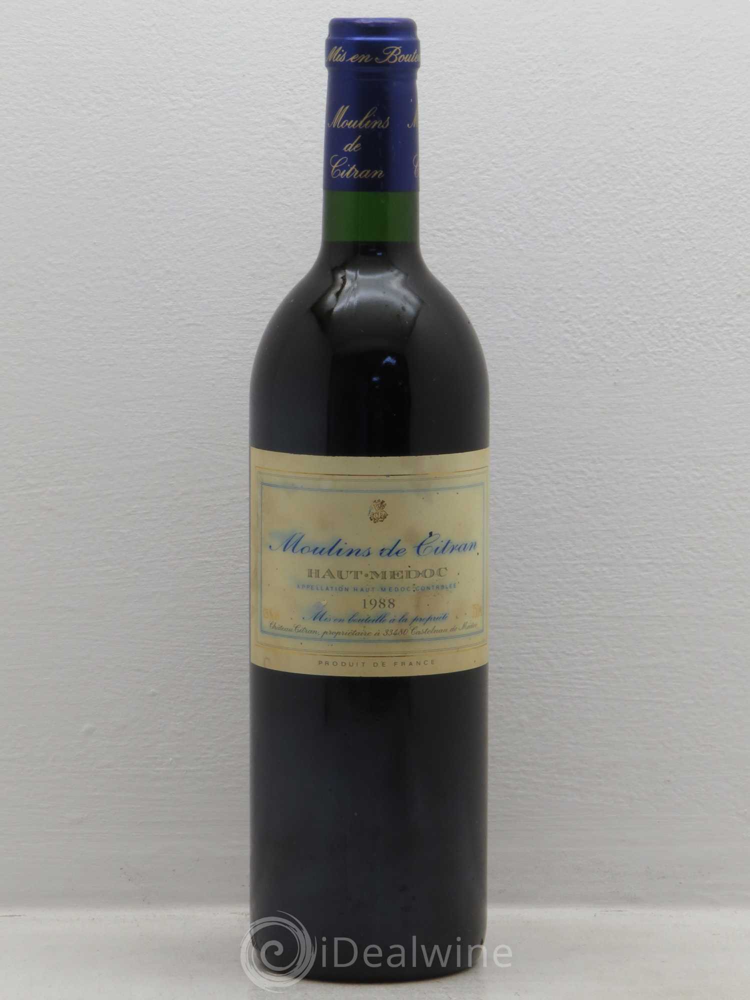 Haut Médoc Moulin de Citran (sans prix de réserve) 1988 - Posten von 1 Flasche - 0