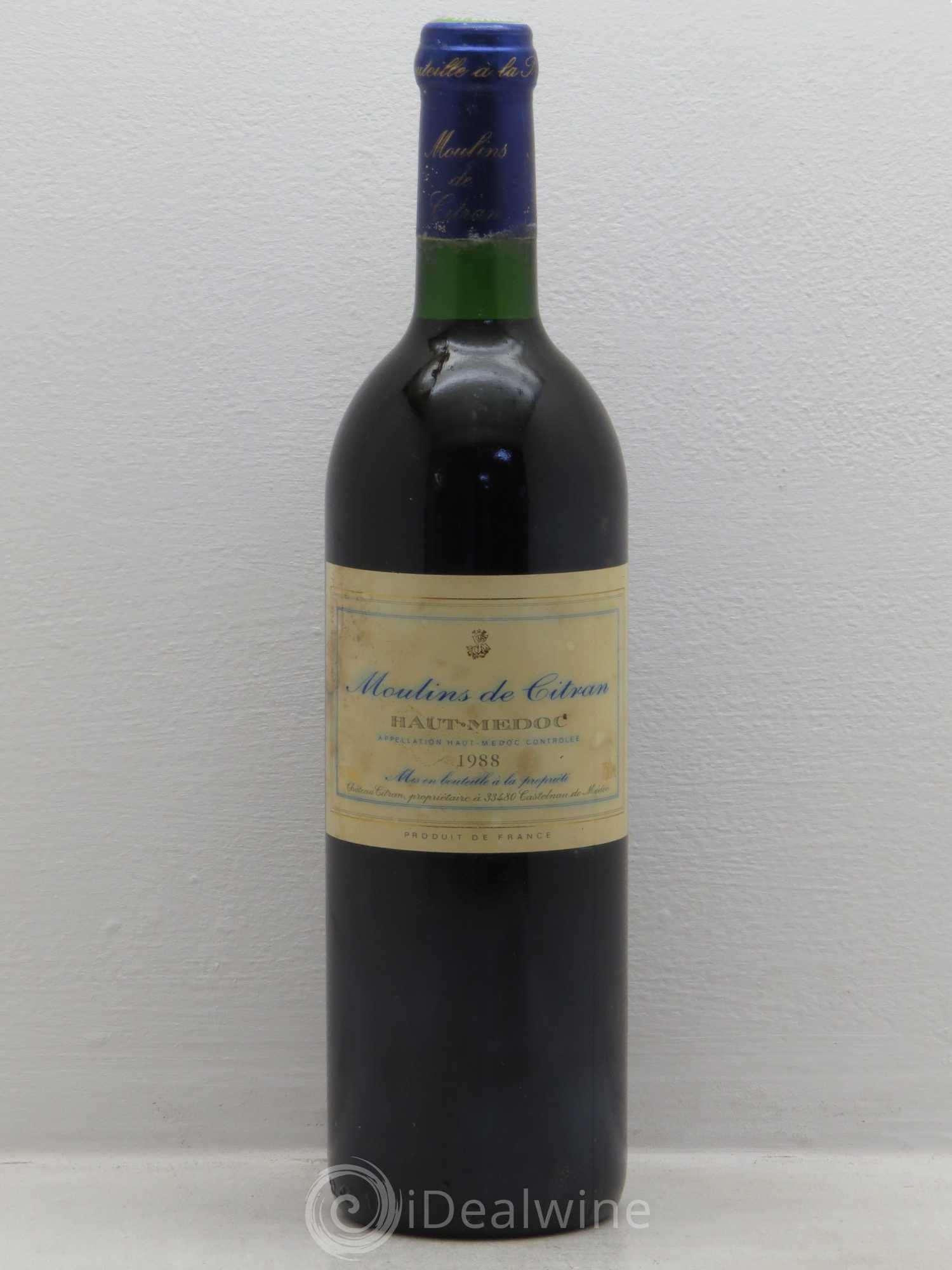 Haut Médoc Moulin de Citran (sans prix de réserve) 1988 - Posten von 1 Flasche - 0