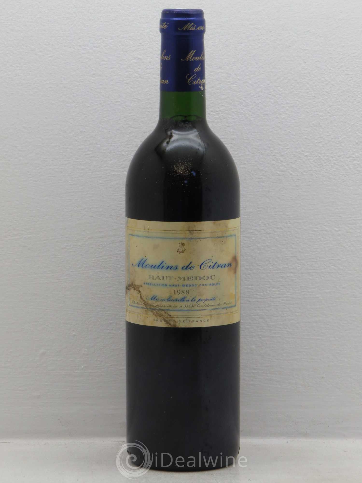 Haut Médoc Moulin de Citran (sans prix de réserve) 1988 - Posten von 1 Flasche - 0