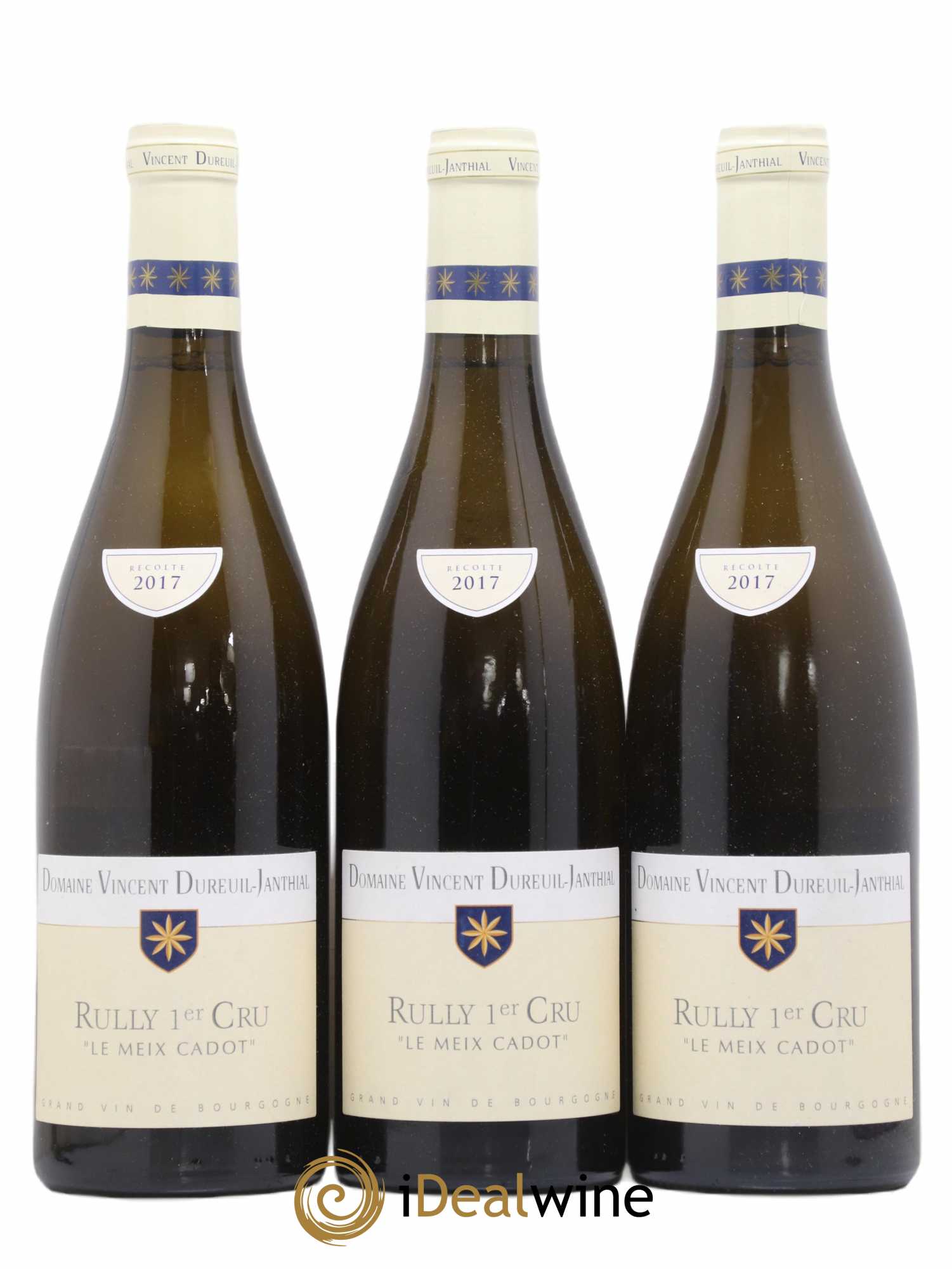Rully 1er Cru Le Meix Cadot Vincent Dureuil-Janthial 2017 - Lot de 3 bouteilles - 0