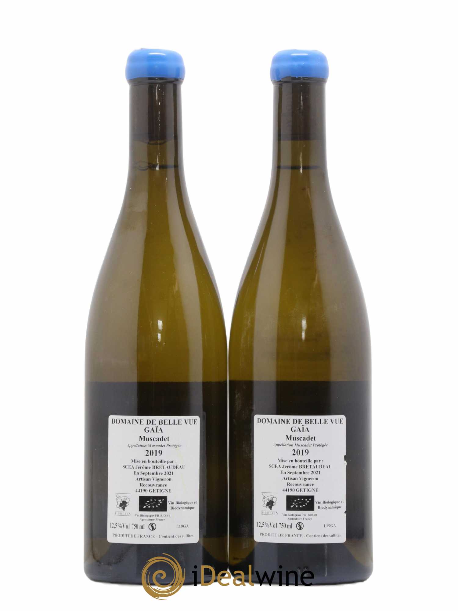 Muscadet-Sèvre-et-Maine Gaia Jérôme Bretaudeau - Domaine de Bellevue  (no reserve) 2019 - Lot of 2 bottles - 1