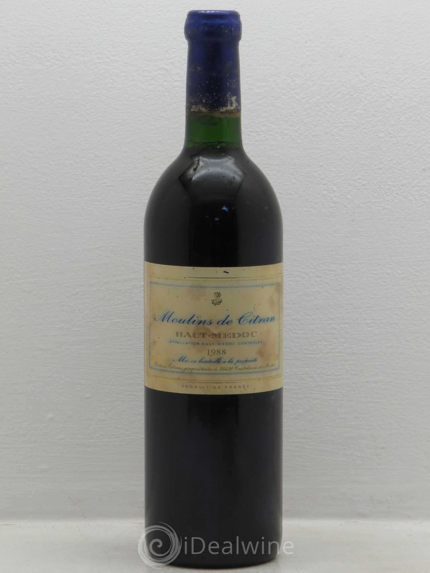 Haut Médoc Moulin de Citran (sans prix de réserve) 1988 - Posten von 1 Flasche - 0