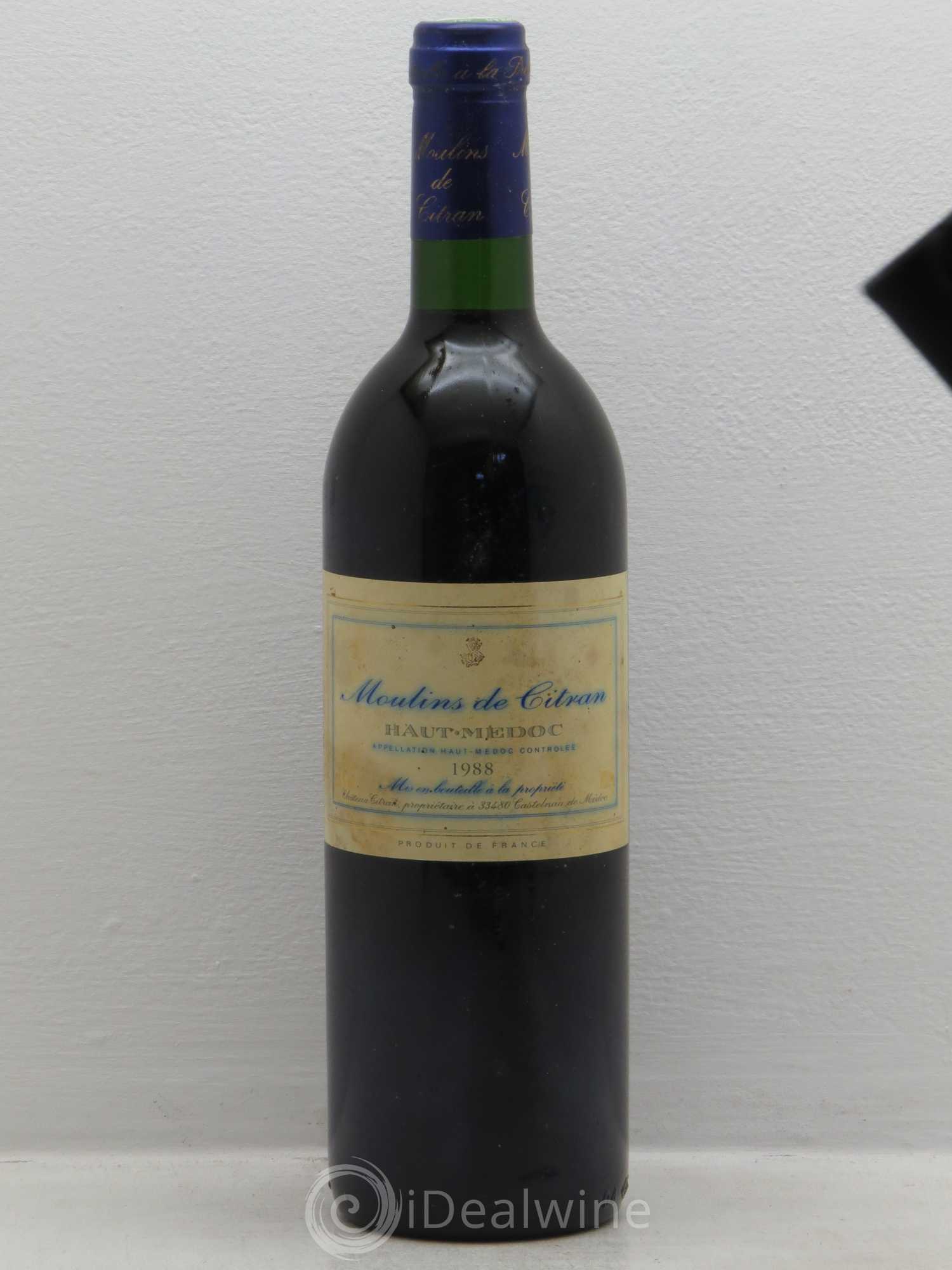 Haut Médoc Moulin de Citran (sans prix de réserve) 1988 - Posten von 1 Flasche - 0