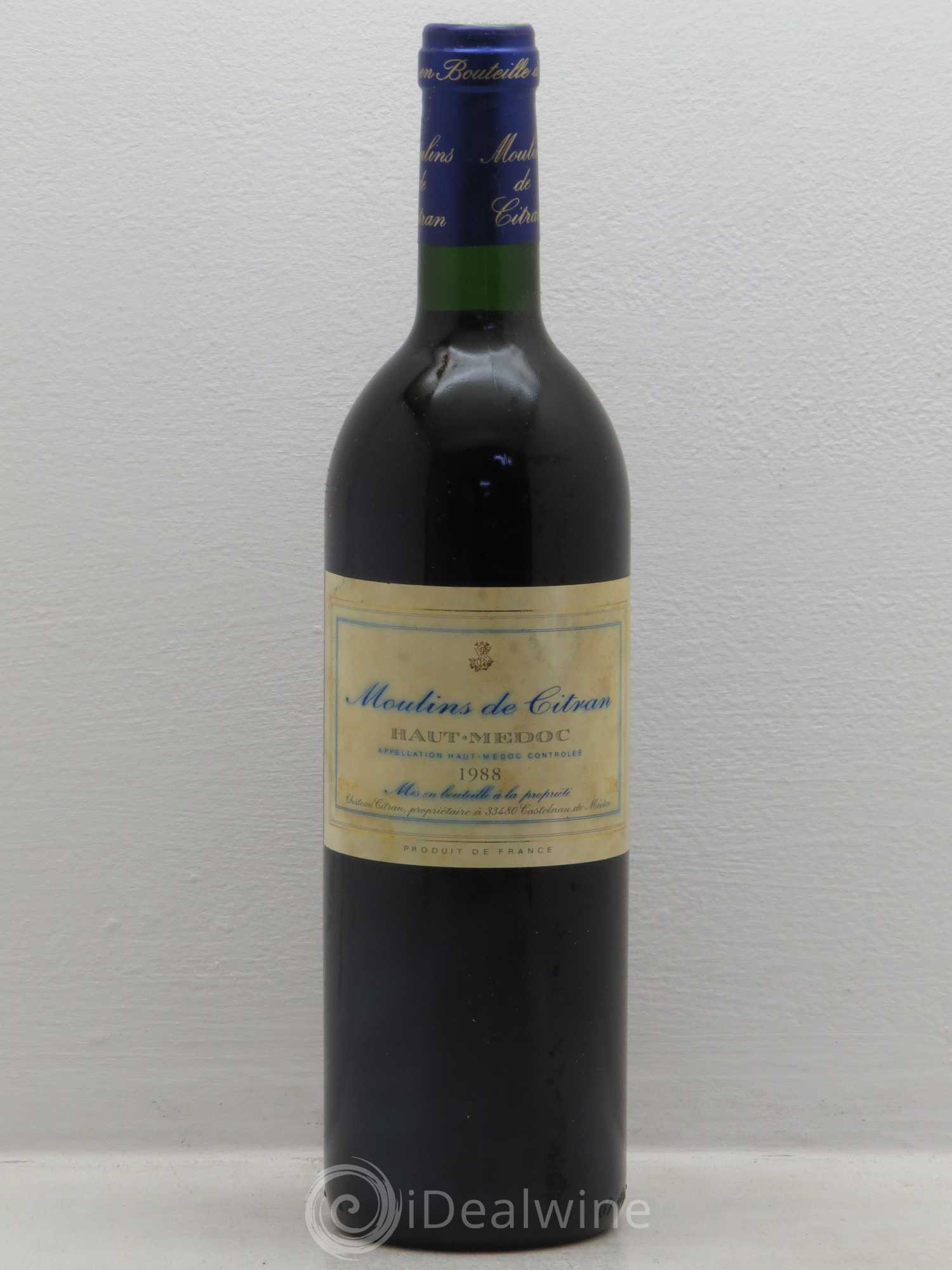 Haut Médoc Moulin de Citran (sans prix de réserve) 1988 - Posten von 1 Flasche - 0