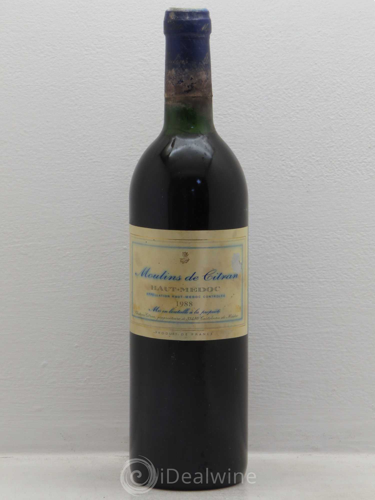 Haut Médoc Moulin de Citran (sans prix de réserve) 1988 - Posten von 1 Flasche - 0
