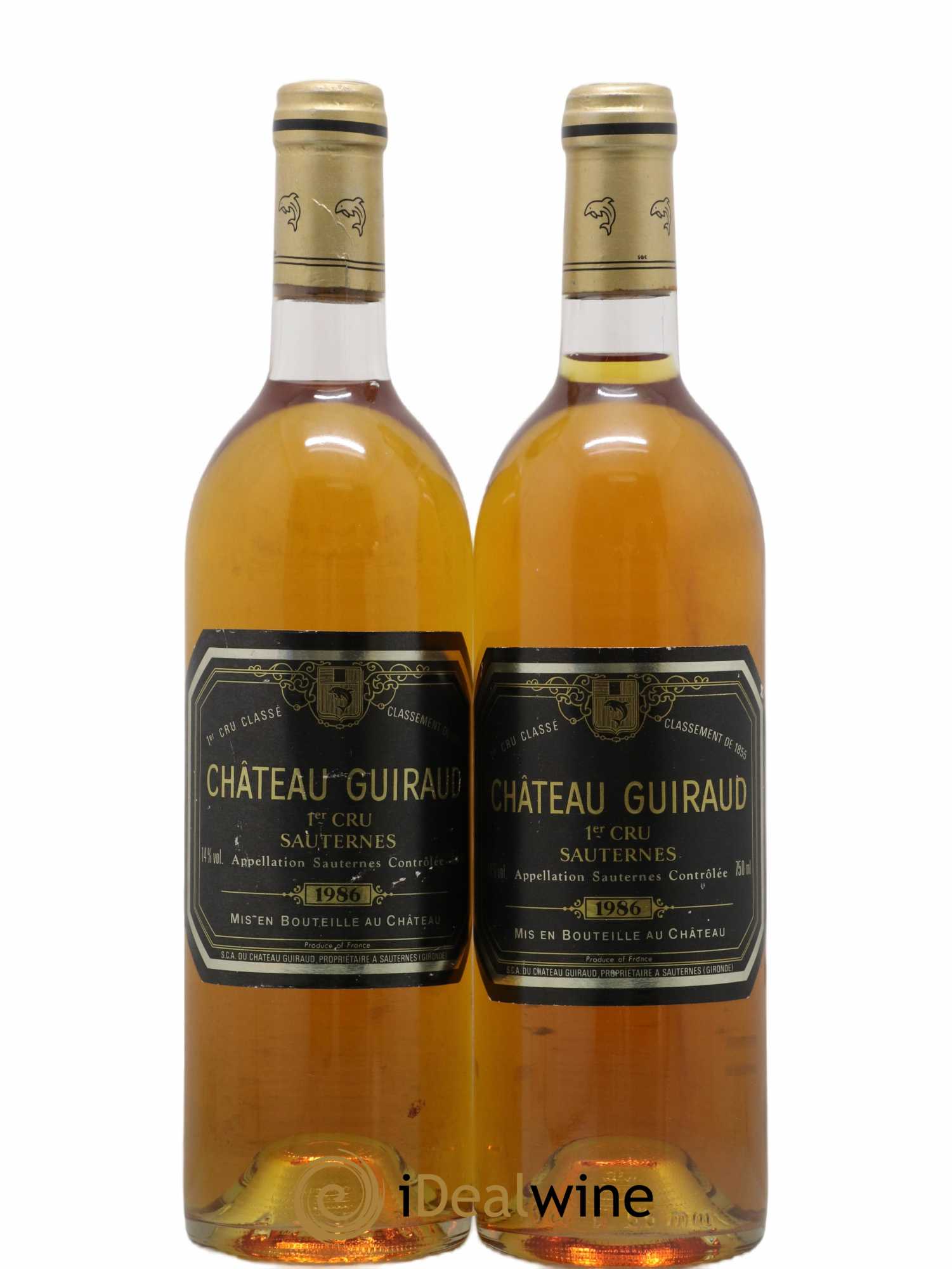 Château Guiraud 1er Grand Cru Classé 1986 - Lotto di 2 bottiglie - 0