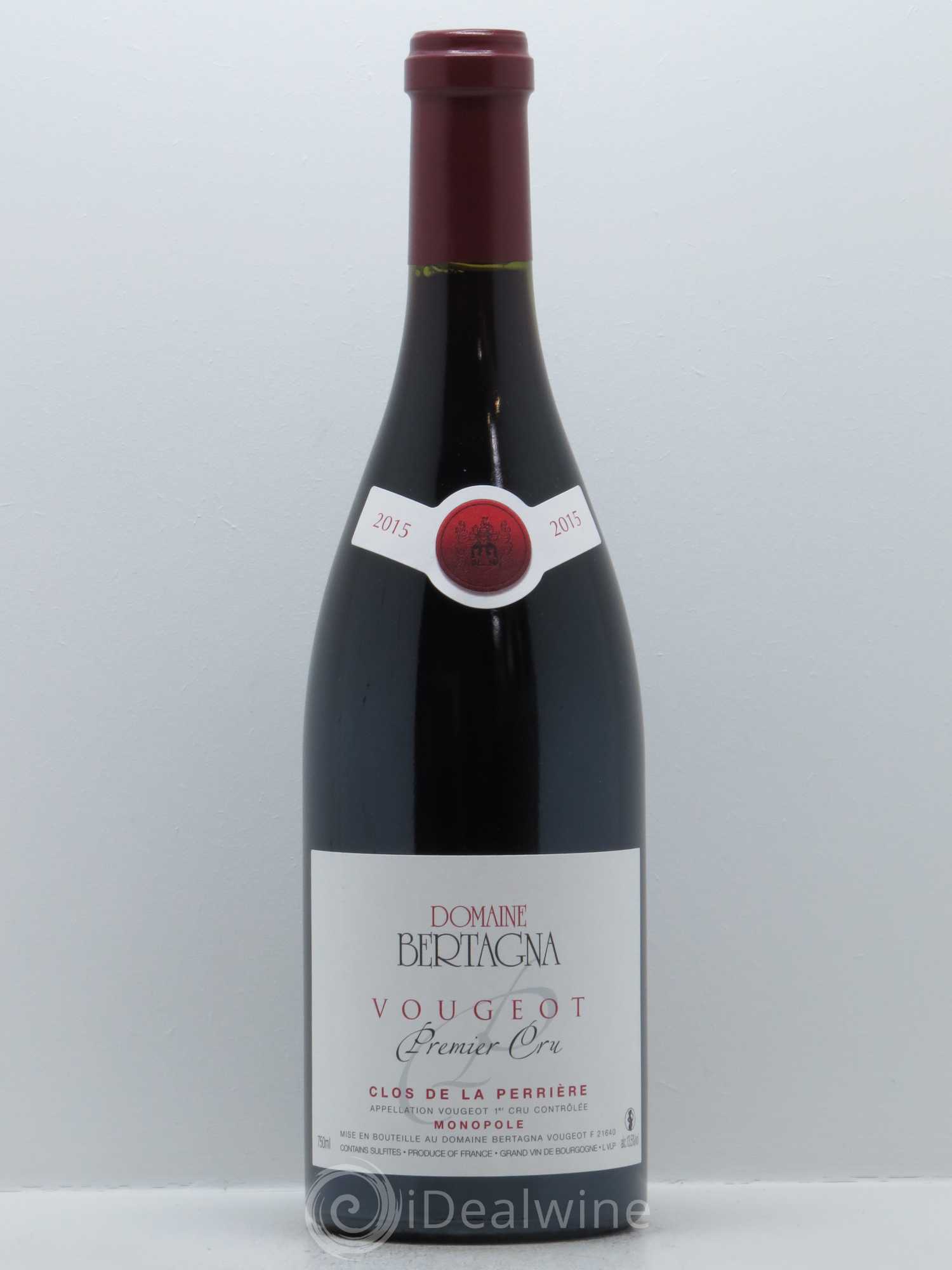 Vougeot 1er Cru Clos de La Perrière Monopole Bertagna 2015 - Lot de 1 bouteille - 0