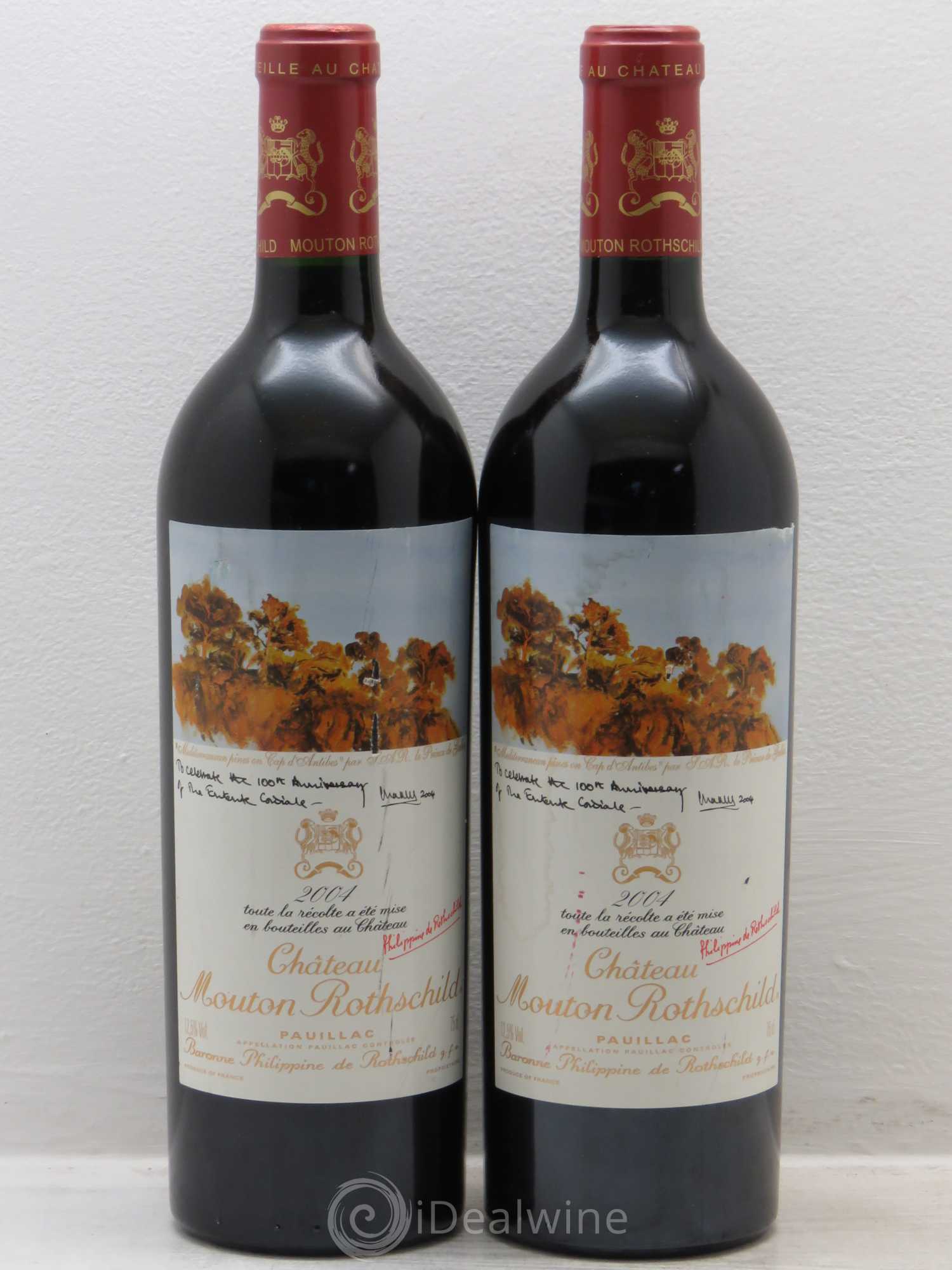 Château Mouton Rothschild 1er Grand Cru Classé 2004 - Lot de 2 bouteilles - 0