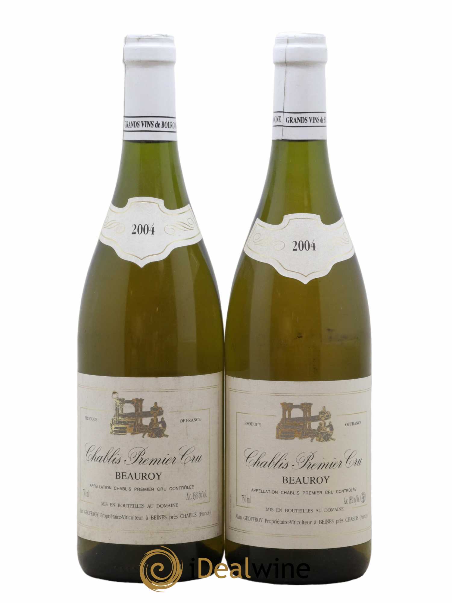 Chablis 1er Cru Beauroy Alain Geoffroy 2004 - Lot de 2 bouteilles - 0