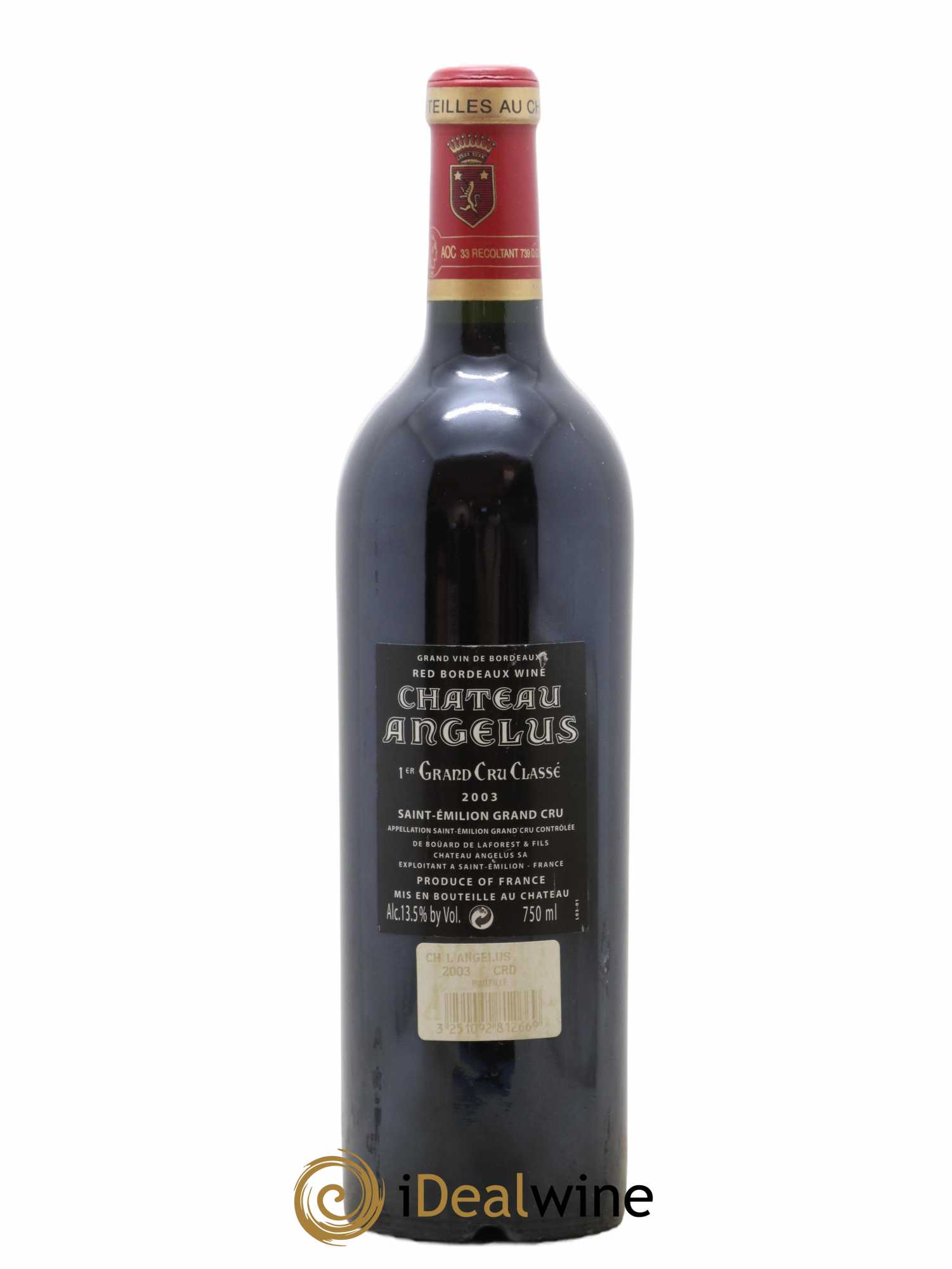 Château Angélus 1er Grand Cru Classé A 2003 - Lot de 1 bouteille - 1