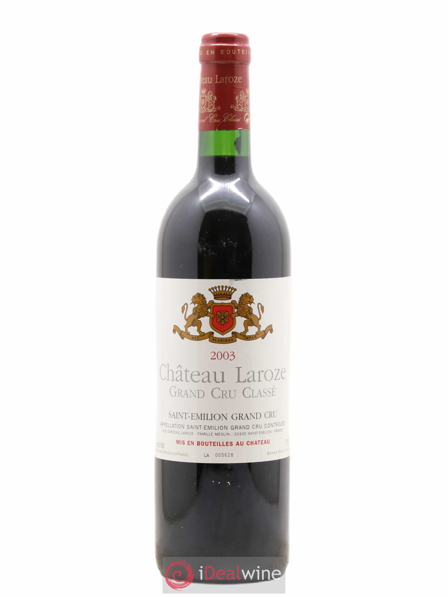 Château Laroze Grand Cru Classé 2003 - Lot de 1 bouteille - 0