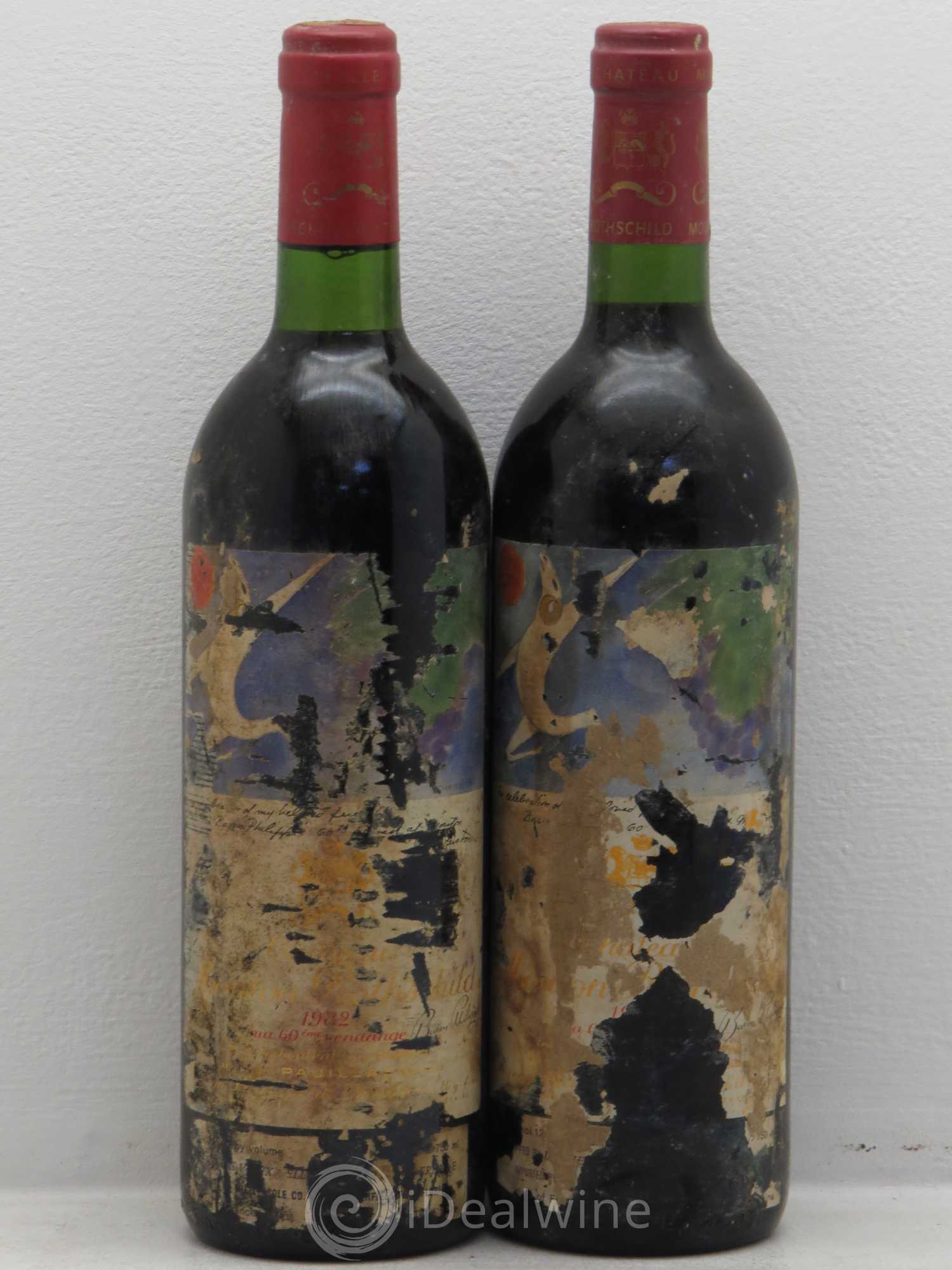 Château Mouton Rothschild 1er Grand Cru Classé 1982 - Lot de 2 bouteilles - 0
