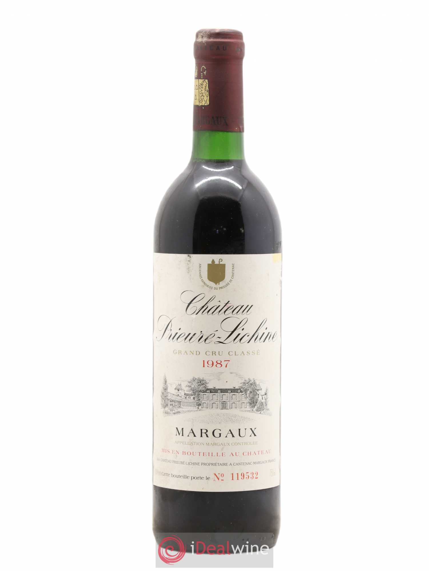 Château Prieuré Lichine 4ème Grand Cru Classé 1987 - Lot de 1 bouteille - 0