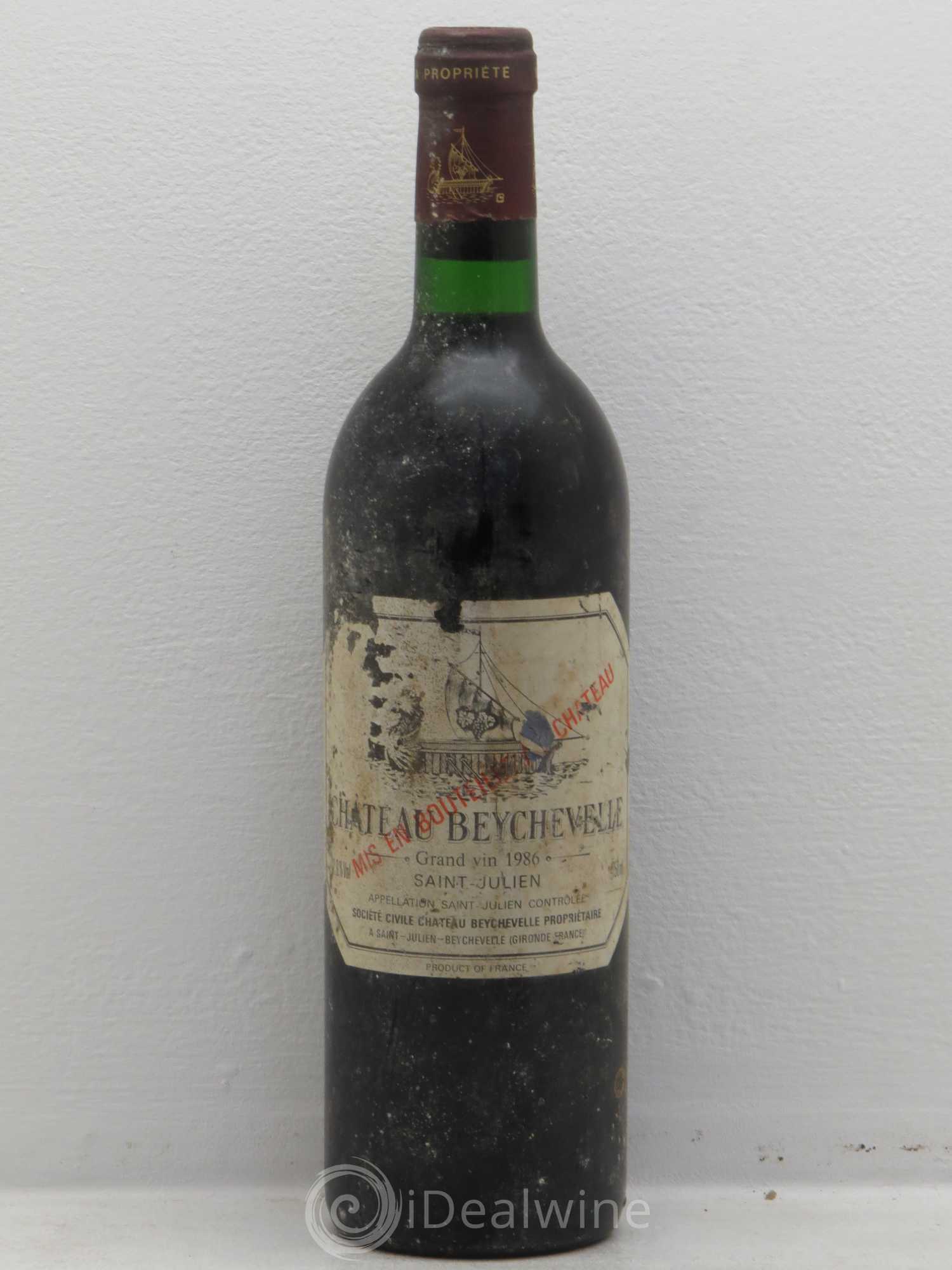 Château Beychevelle 4ème Grand Cru Classé 1986 - Lot de 1 bouteille - 0