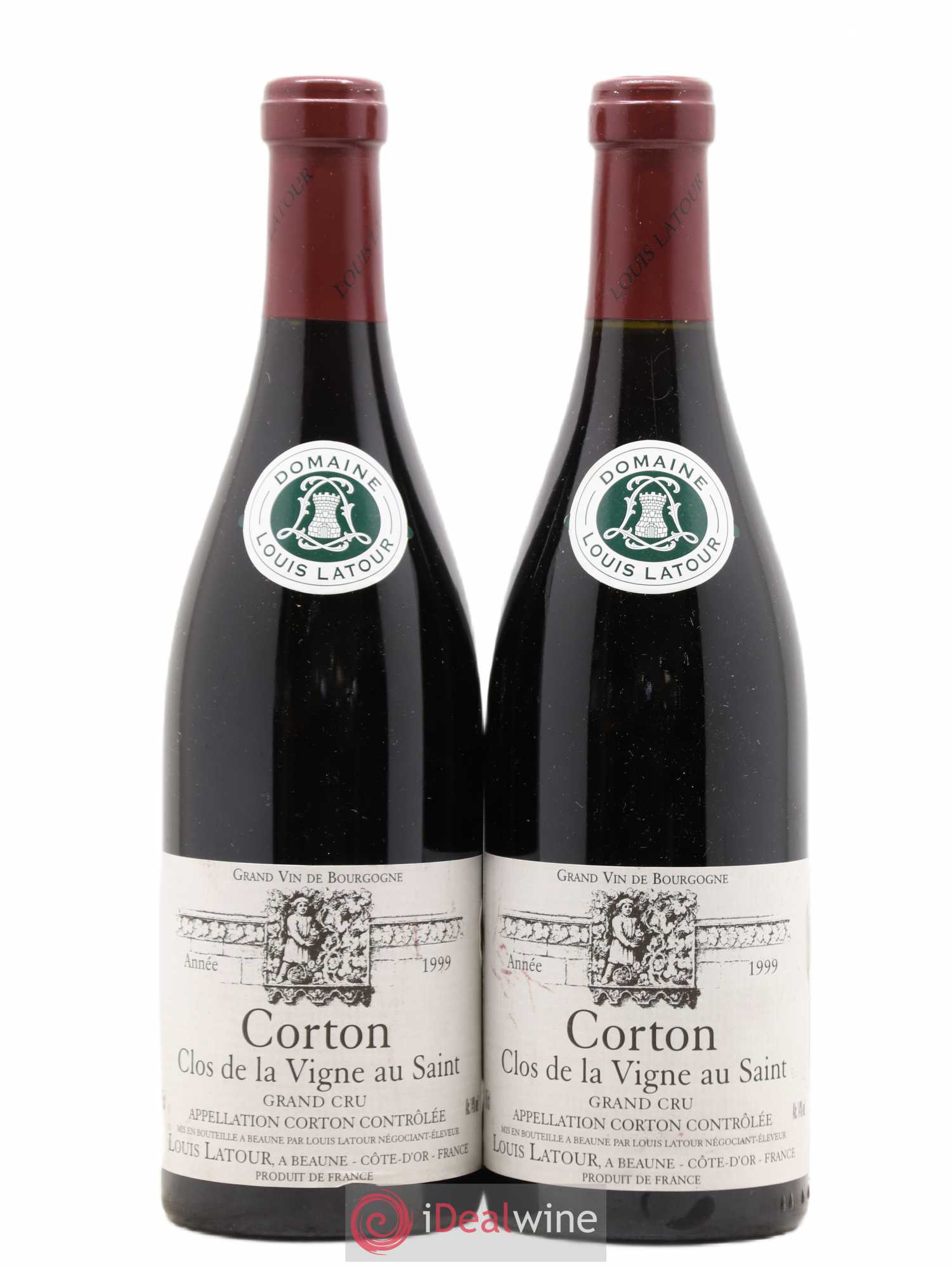 Corton Grand Cru Clos de la vigne au Saint Louis Latour 1999 - Lot de 2 bouteilles - 0