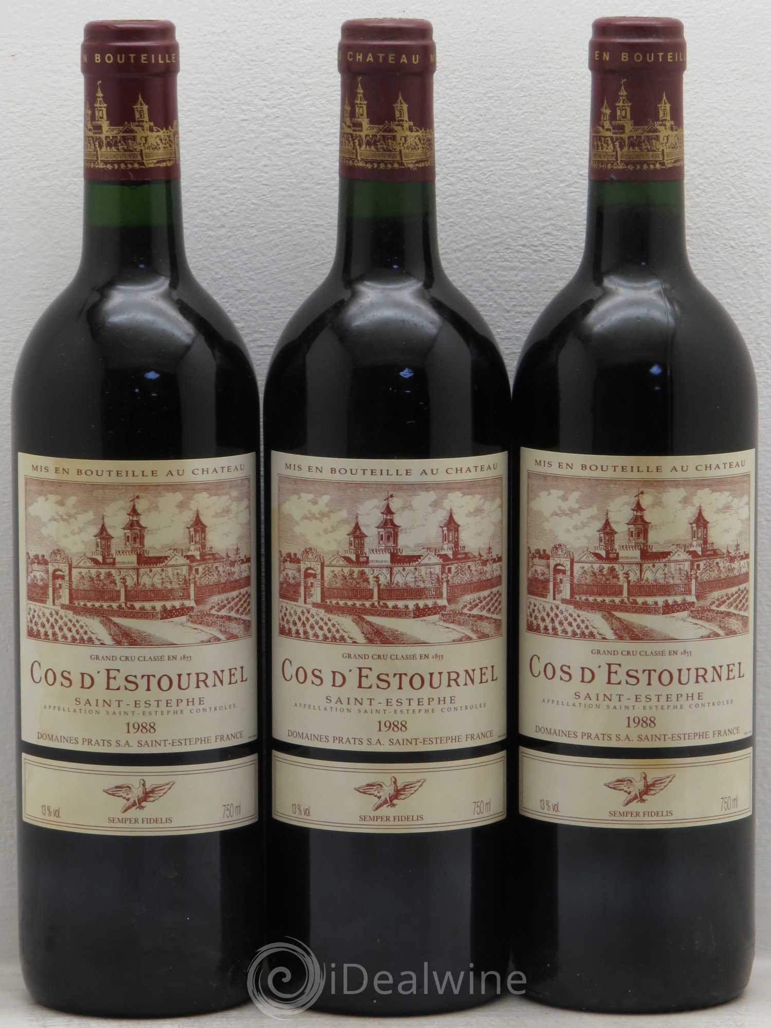 Cos d'Estournel 2ème Grand Cru Classé 1988 - Lot de 3 bouteilles - 0