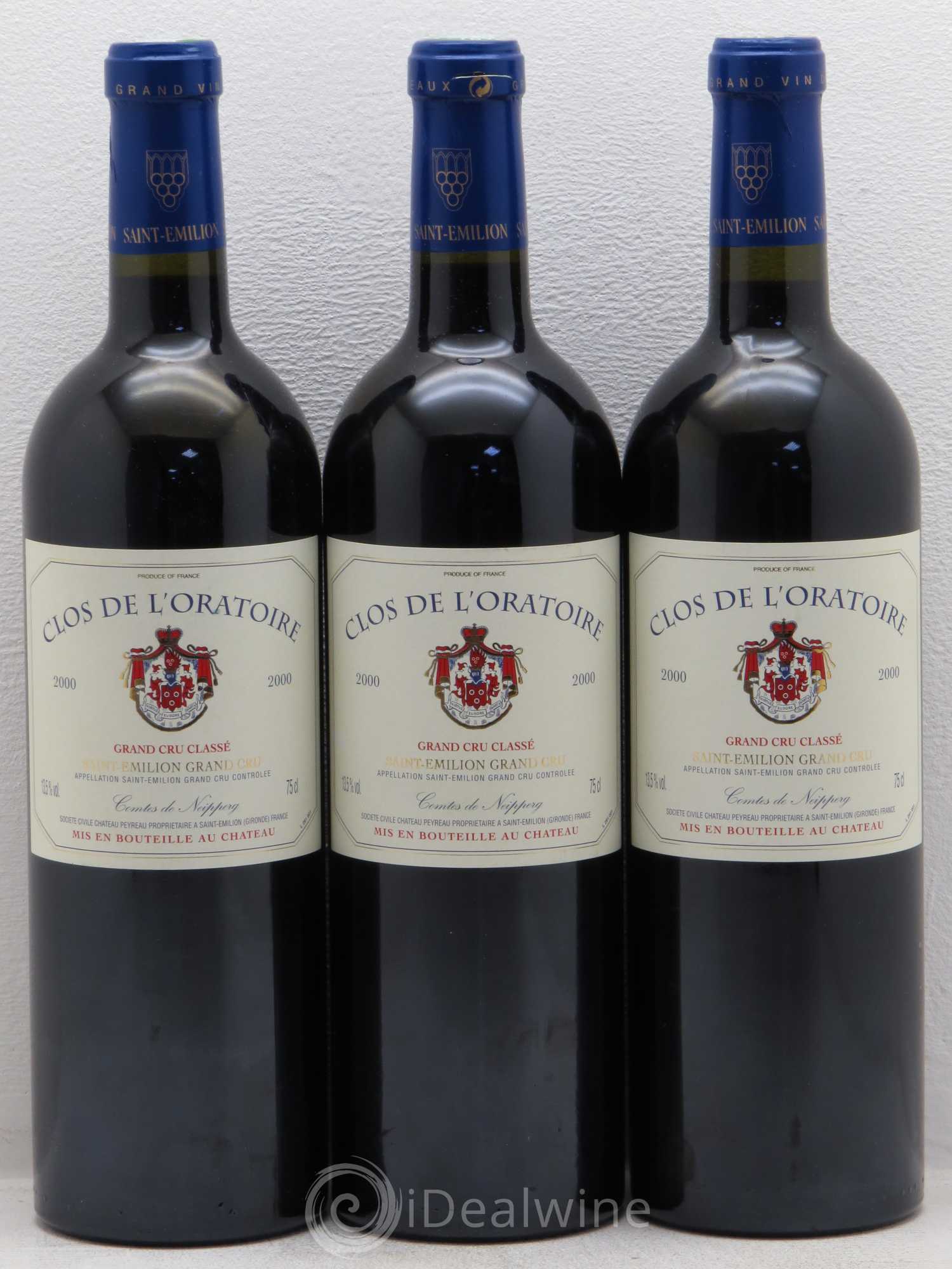 Clos de l'Oratoire Grand Cru Classé 2000 - Lot de 3 bouteilles - 0