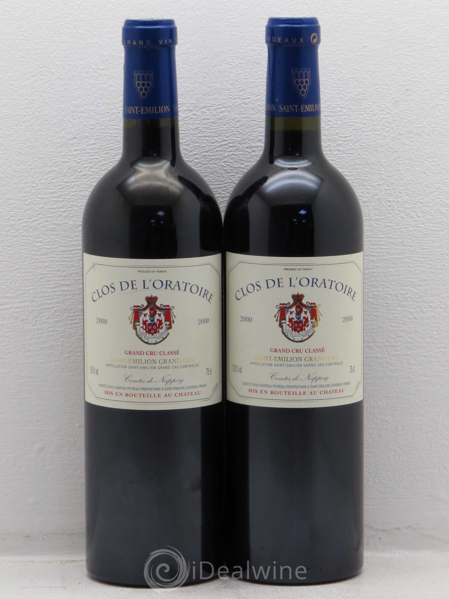 Clos de l'Oratoire Grand Cru Classé 2000 - Lot de 2 bouteilles - 0