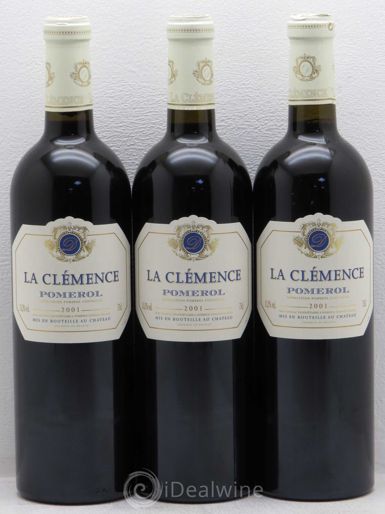 Château La Clémence 2001 - Lot de 3 bouteilles - 0