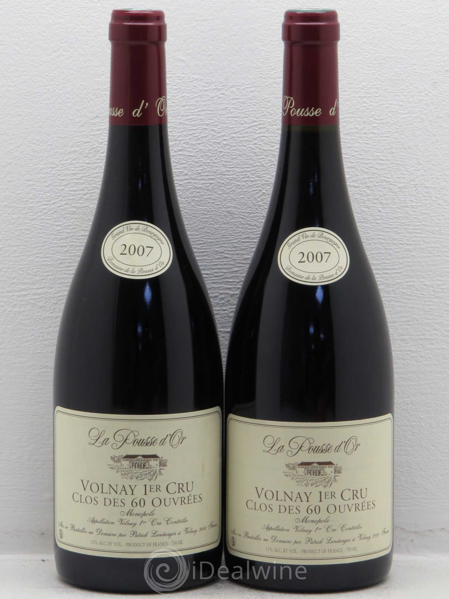 Volnay 1er Cru Clos des 60 ouvrées La Pousse d'Or (Domaine de) 2007 - Lot de 2 bouteilles - 0