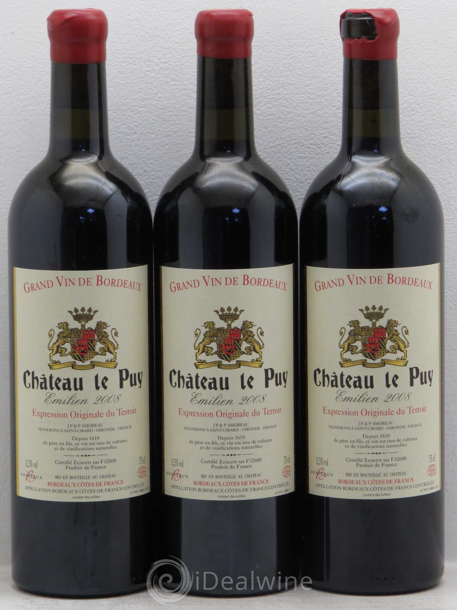 Le Puy - Cuvée Emilien 2008 - Lot de 3 bouteilles - 0