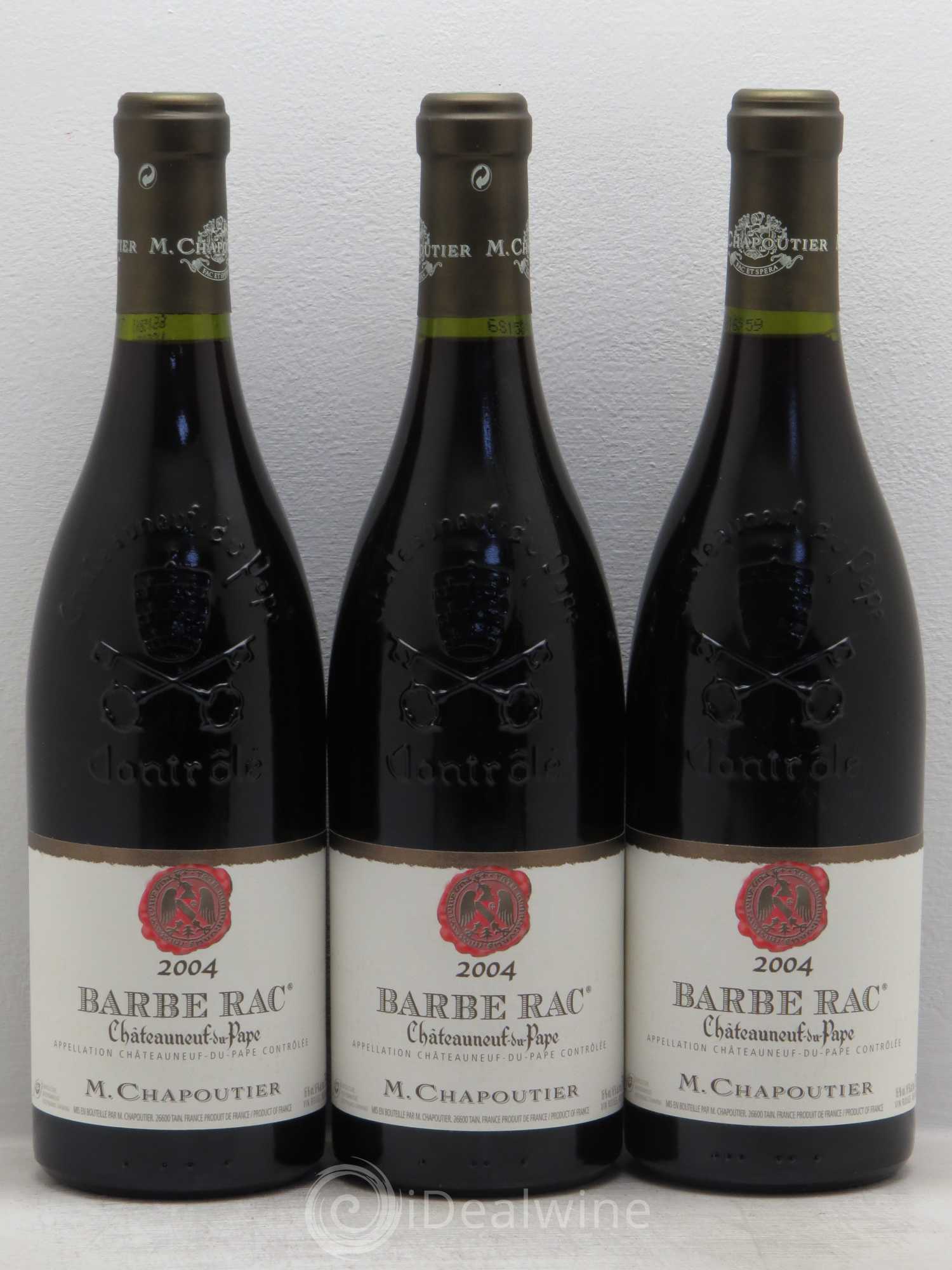 Châteauneuf-du-Pape Barbe Rac Chapoutier 2004 - Lot de 3 bouteilles - 0