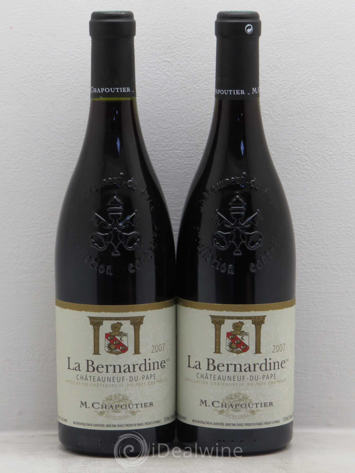 Châteauneuf-du-Pape La Bernardine Chapoutier 2007 - Lot de 2 bouteilles - 0