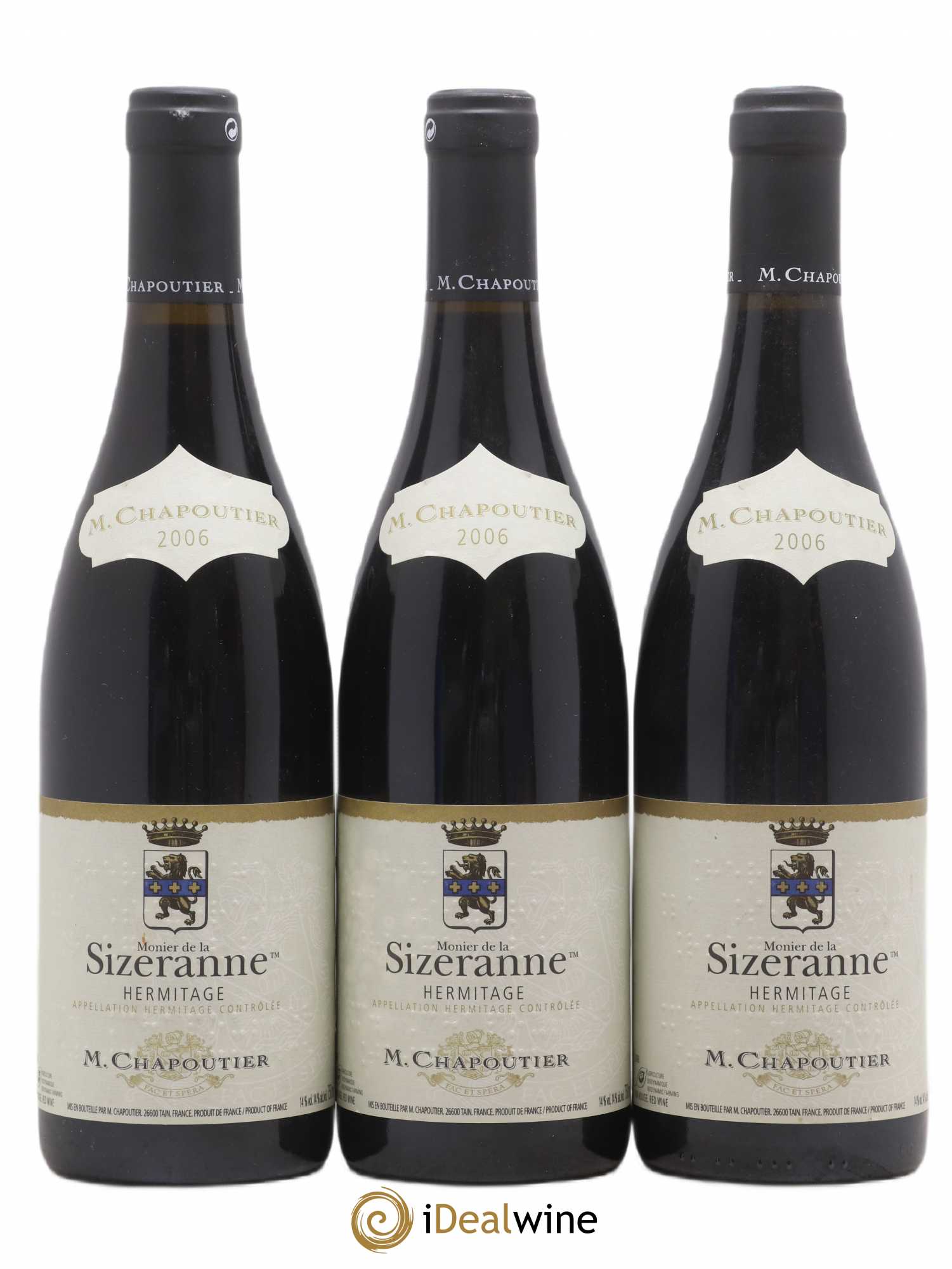 Hermitage Monier de La Sizeranne Chapoutier 2006 - Lot de 3 bouteilles - 0