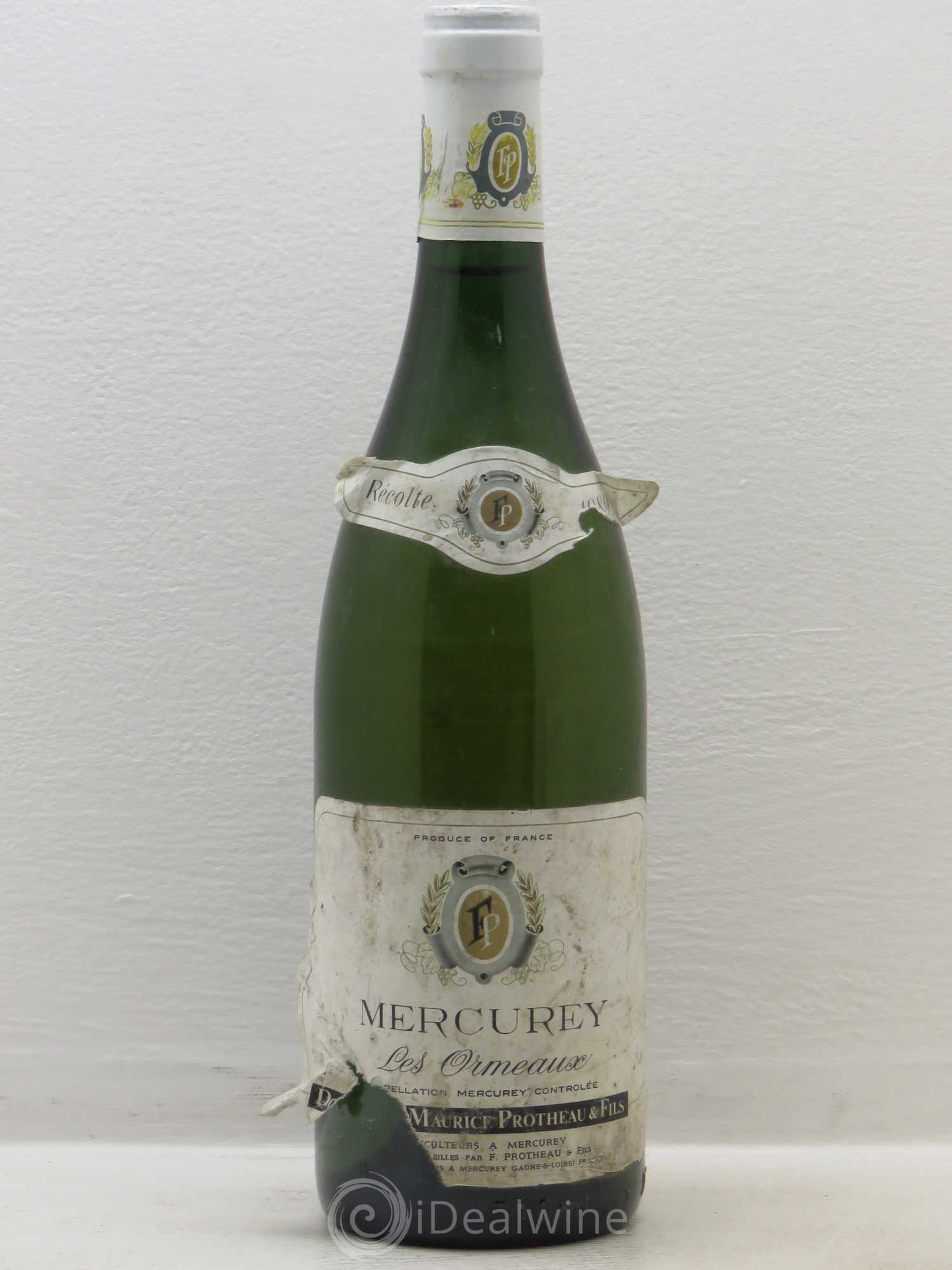 Mercurey Les Ormeaux Maurice Protheau et Fils (sans prix de réserve) 1989 - Posten von 1 Flasche - 0