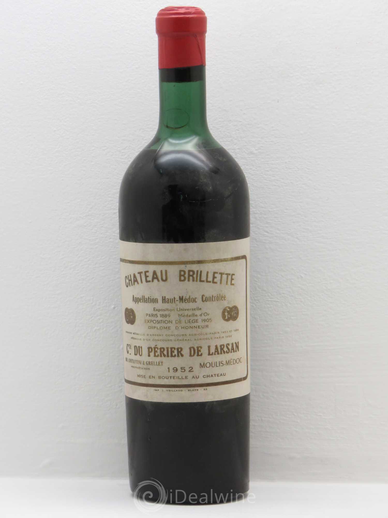 Château Brillette Cru Bourgeois 1952 - Lot de 1 bouteille - 0