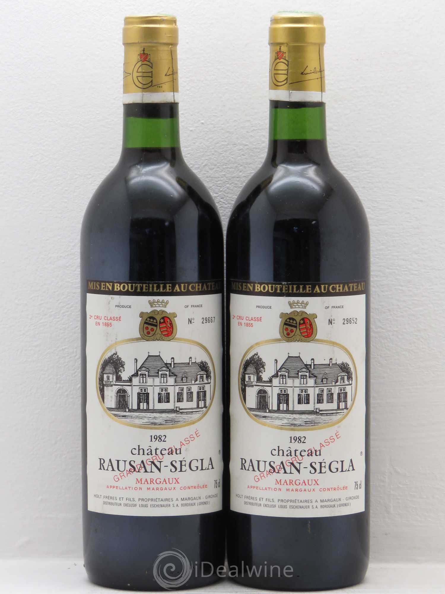 Château Rauzan Ségla Grand Cru Classé 1982 - Lot de 2 bouteilles - 0