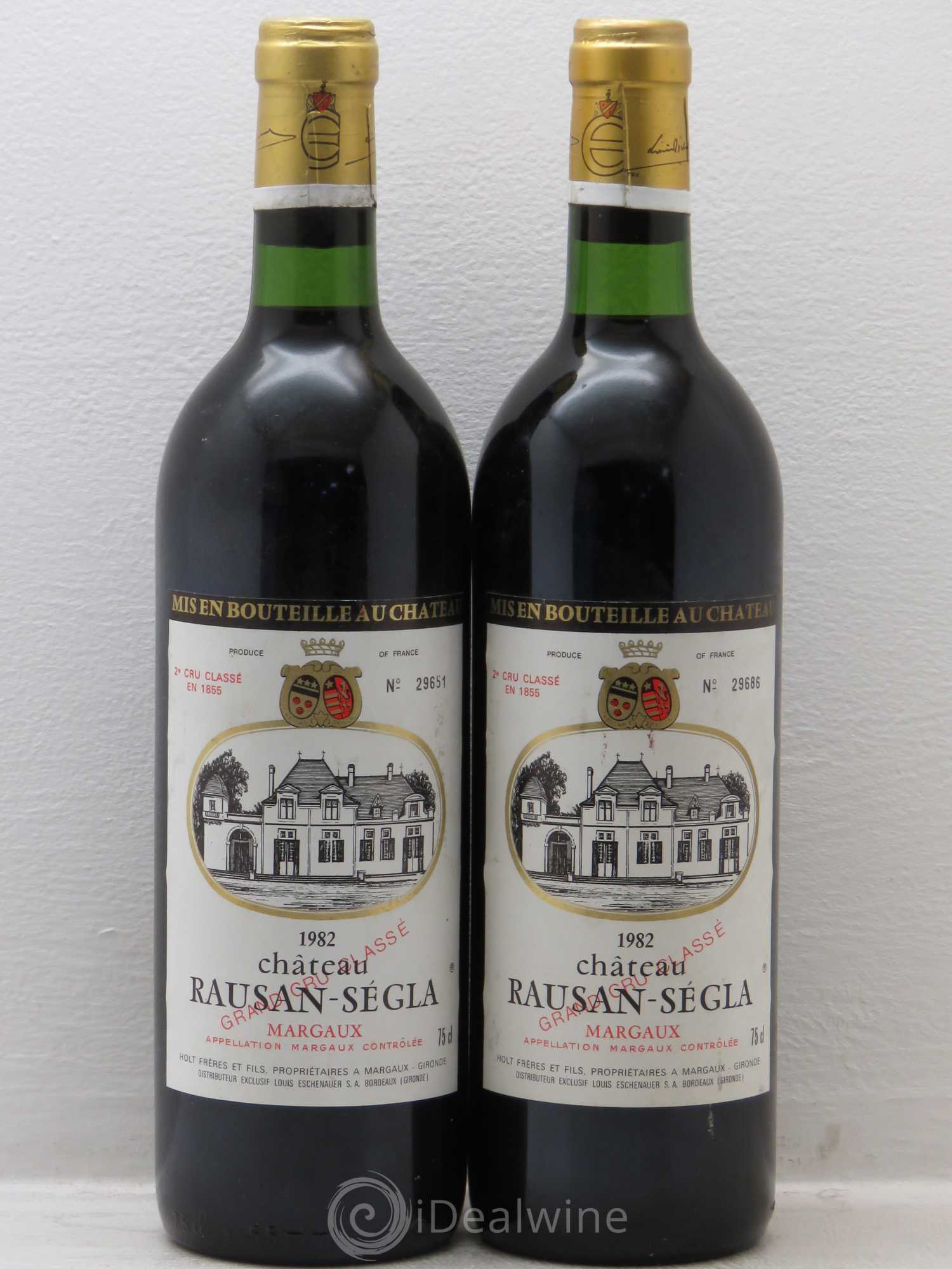 Château Rauzan Ségla Grand Cru Classé 1982 - Lot de 2 bouteilles - 0