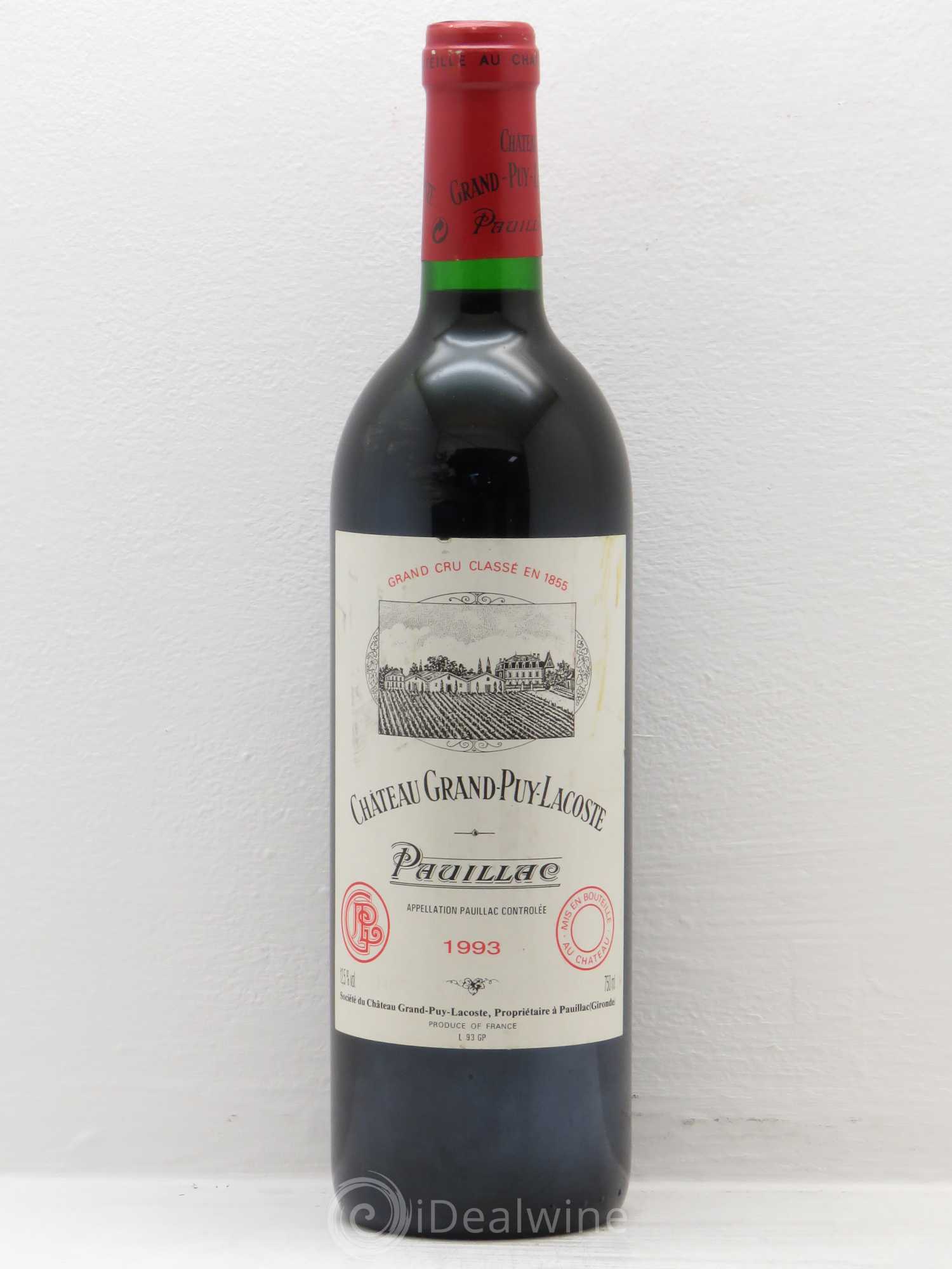 Château Grand Puy Lacoste 5ème Grand Cru Classé 1993 - Lot de 1 bouteille - 0