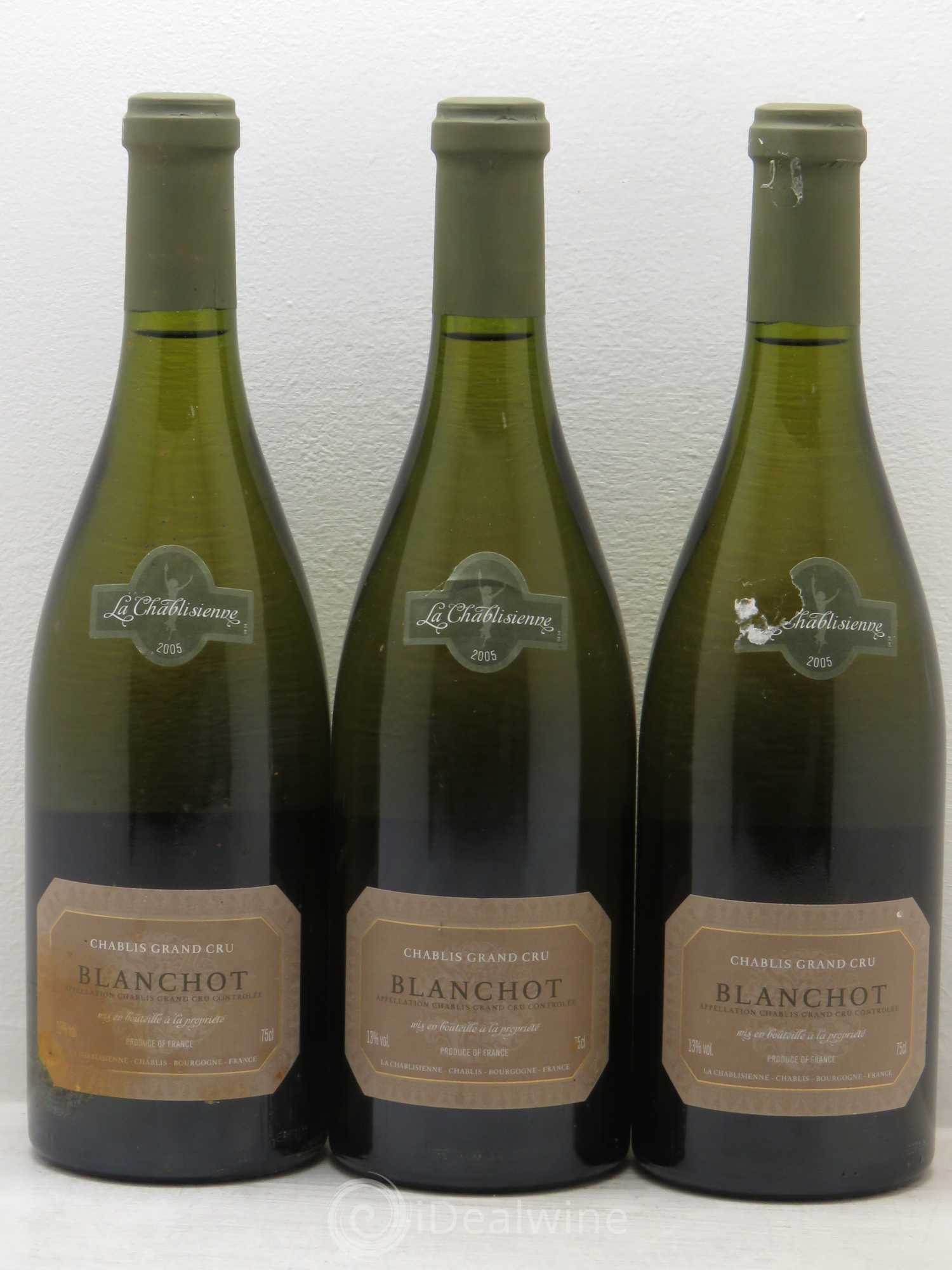 Chablis Grand Cru Blanchot La Chablisienne 2005 - Lot de 3 bouteilles - 0