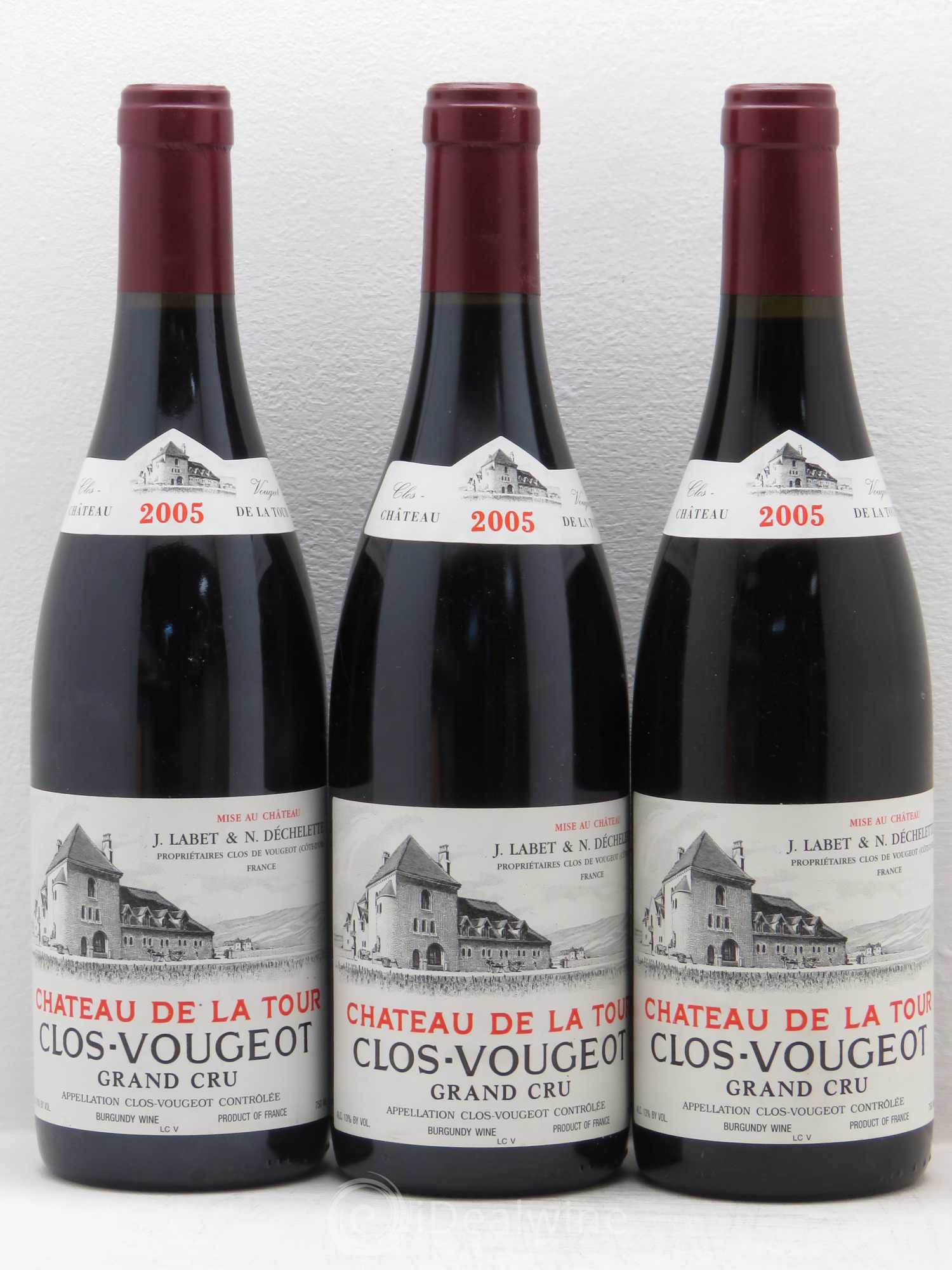 Clos de Vougeot Grand Cru Château de La Tour 2005 - Lot de 3 bouteilles - 0