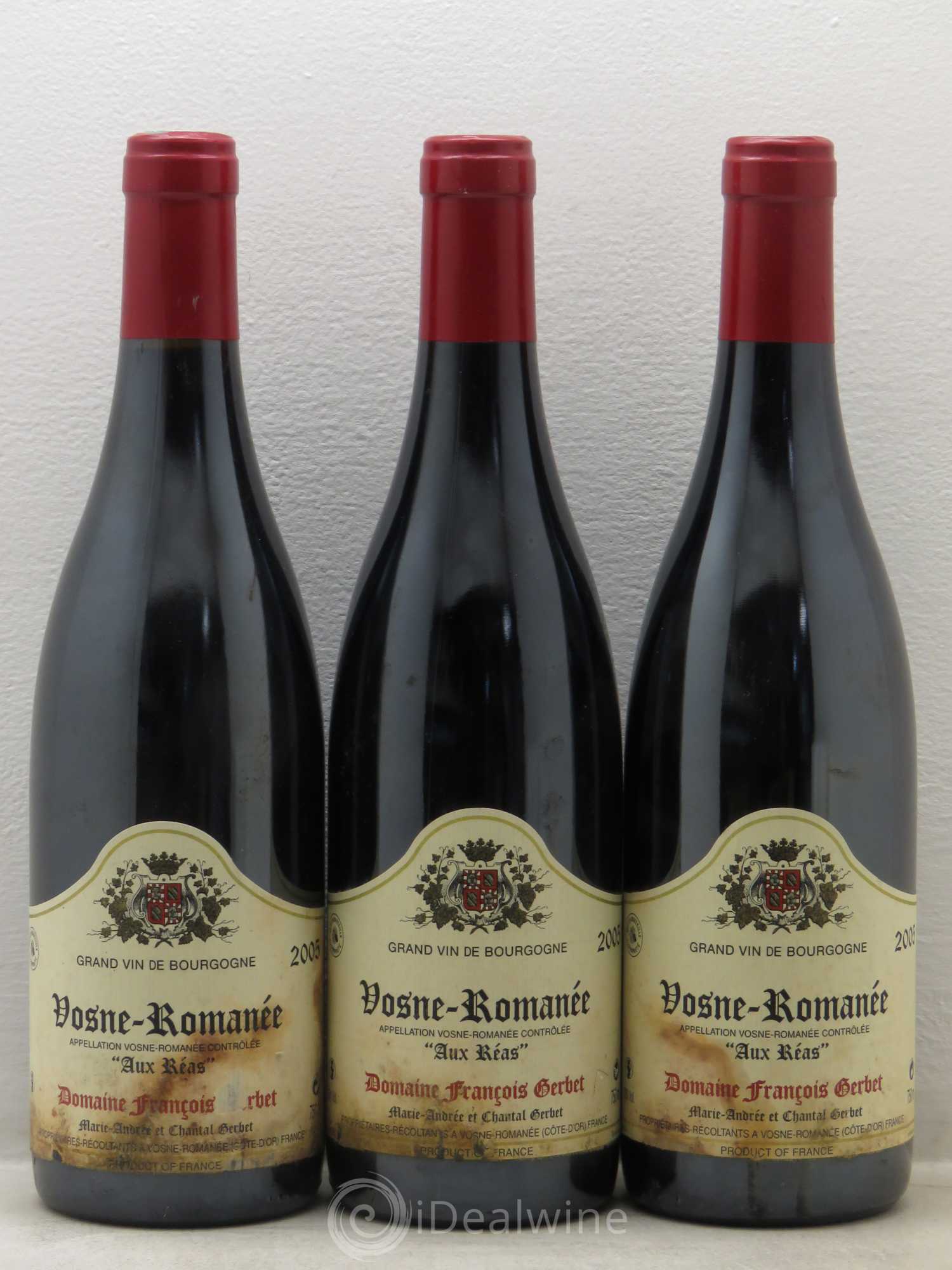 Vosne-Romanée Aux Réas François Gerbet 2005 - Lot de 3 bouteilles - 0