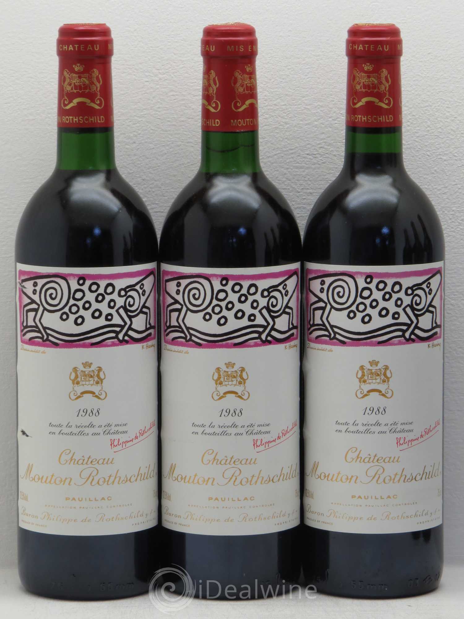 Château Mouton Rothschild 1er Grand Cru Classé 1988 - Lot de 6 bouteilles - 1