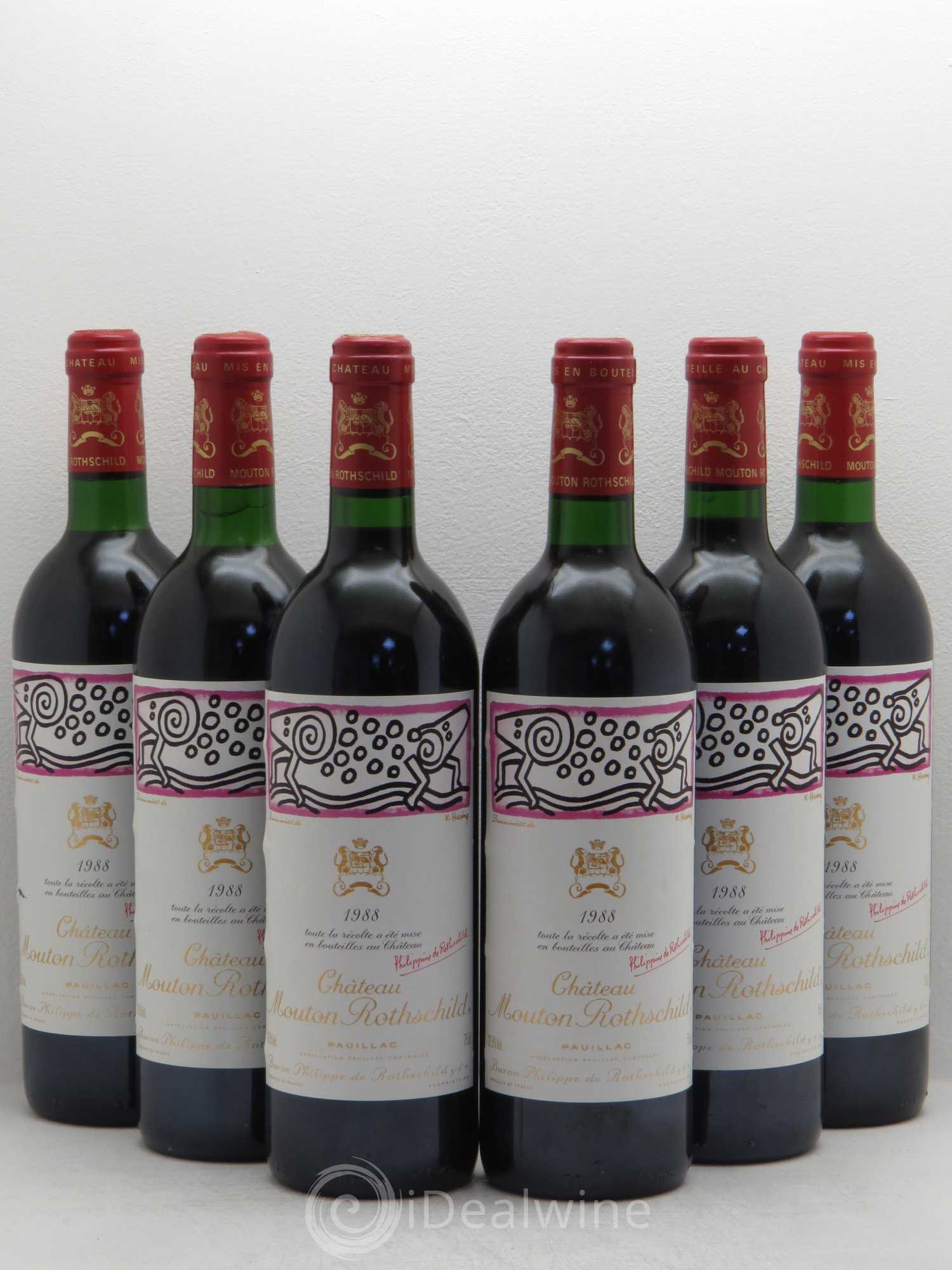 Château Mouton Rothschild 1er Grand Cru Classé 1988 - Lot de 6 bouteilles - 0
