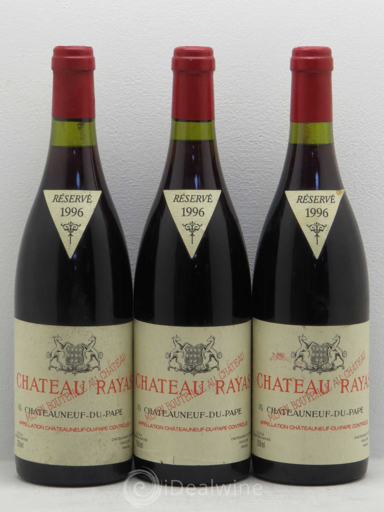 Châteauneuf-du-Pape Château Rayas Emmanuel Reynaud 1996 - Lot de 3 bouteilles - 0